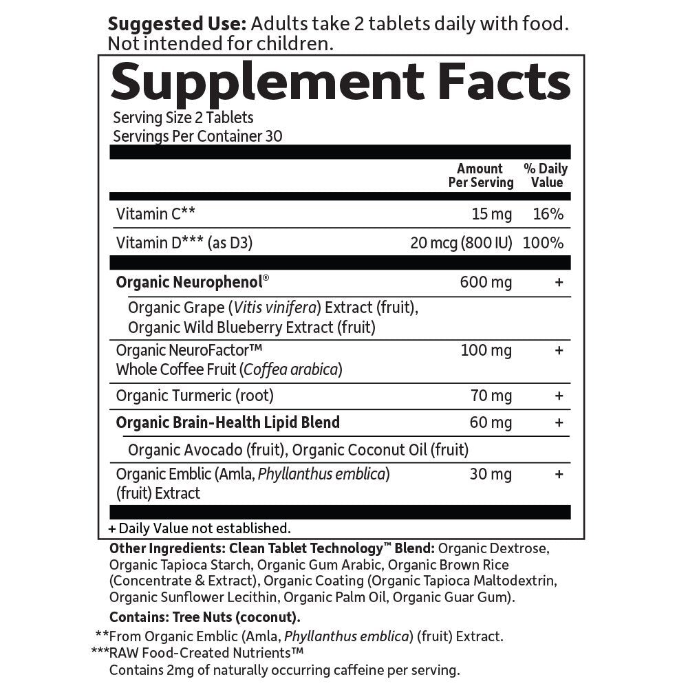 Garden of Life Dr. Formulated Organic Brain Health Memory & Focus for Adults 40+ 60 Tablets Garden of Life Au supplements