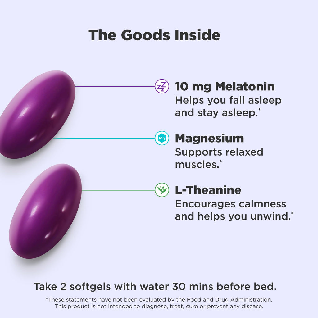 OLLY Ultra Strength Sleep Softgels, 10mg Melatonin, L-Theanine, Chamomile, Magnesium, Lemon Balm, Supports Deep Restful Sleep