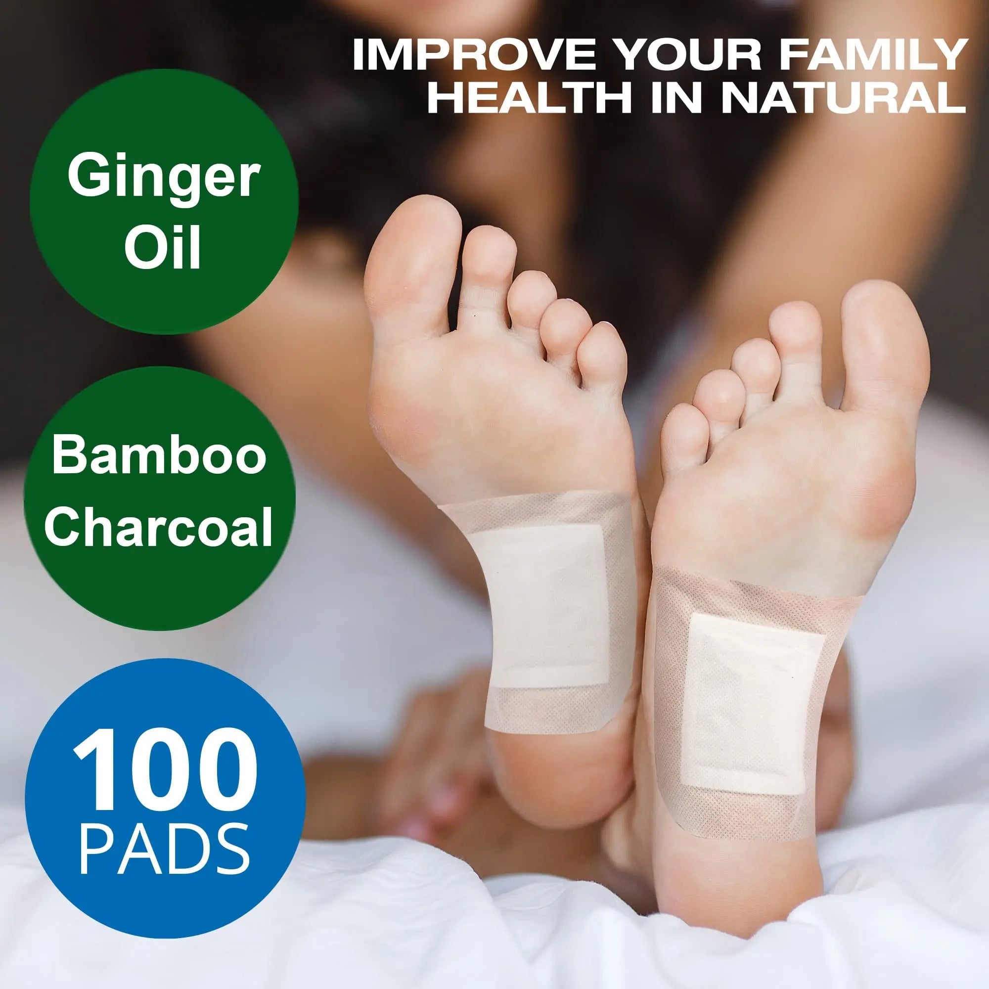 AOSORW 100 Pack Foot Pads, Ginger Oil Bamboo Charcoal Foot Pads, Foot Care Patch AOSORW Au supplements