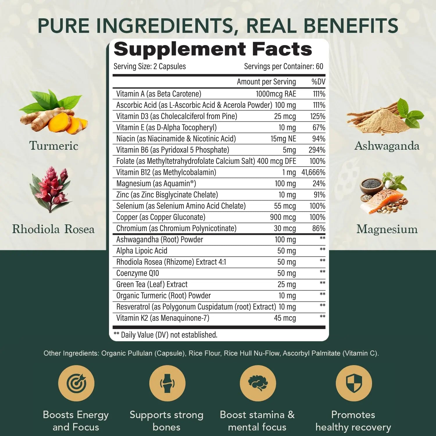Multivitamin for Men with Vitamin D, K2, Zinc, Vitamin B12, A, E, B6, Calcium – Immune Health & Energy Support Daily Mens Multivitamins Elements of LIfe Au supplements