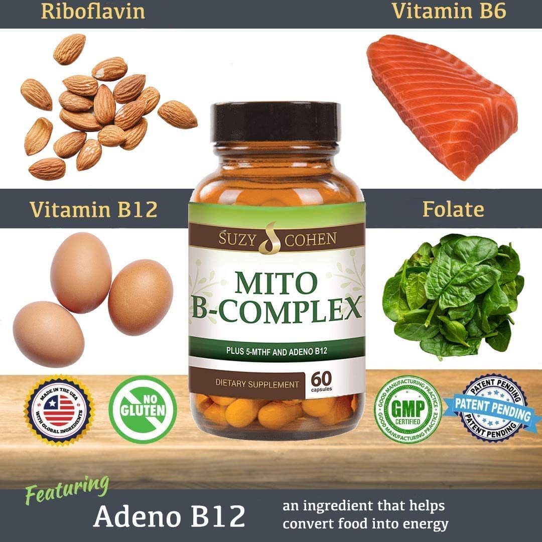 Script Essentials Suzy Cohen, Mito B Complex Dietary Supplement, 5-MTHF, Adeno B12, Methylation Support, Supports Healthy Nervous System