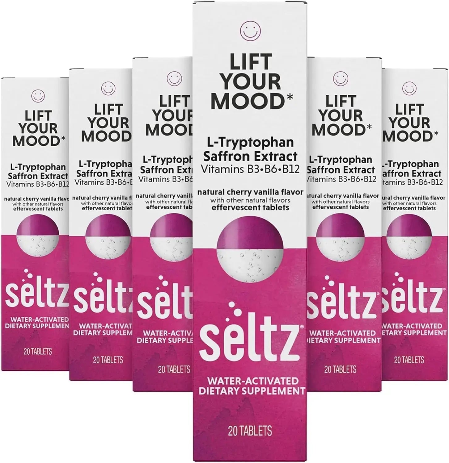 Seltz® Lift Your Mood – Effervescent Vitamins for Mood Support & Energy with L-Tryptophan, Saffron Extract & B Vitamins (B3, B6, B12) Seltz Au supplements