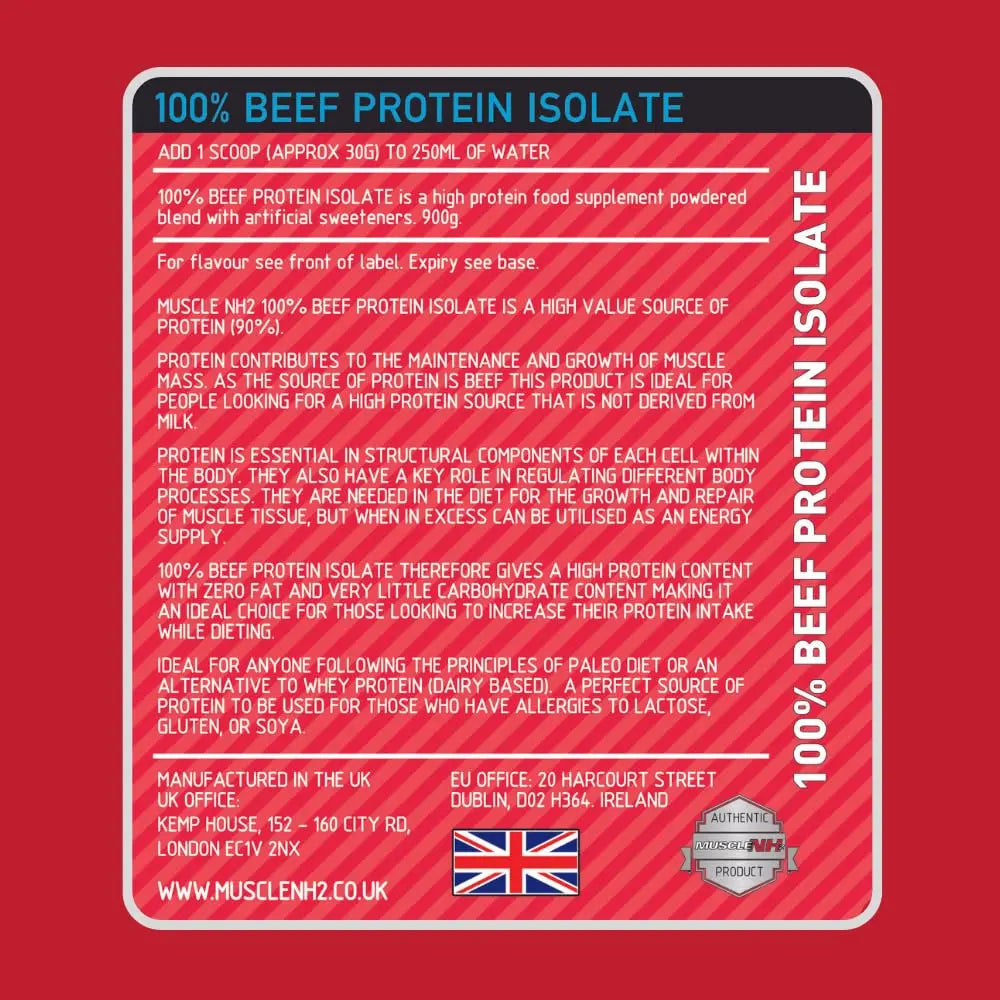 MuscleNH2 Beef Protein Isolate Powder 90%, High Protein, Low Fat, Dairy Free, Gluten Free, Soy Free MuscleNh2 Au supplements