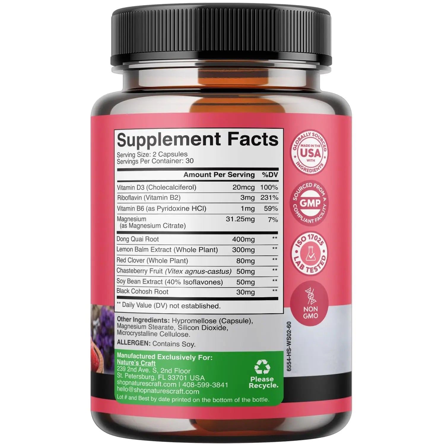 Complete Herbal Menopause Supplement for Women - Multibenefit Menopause Relief Hormone Balance Natures Craft Au supplements