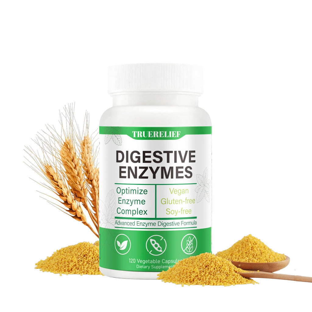 Complete Digestive Enzymes Supplement for Gut Health & Bloating Relief - Enhanced with Lipase Amylase Bromelain for Protein Carb