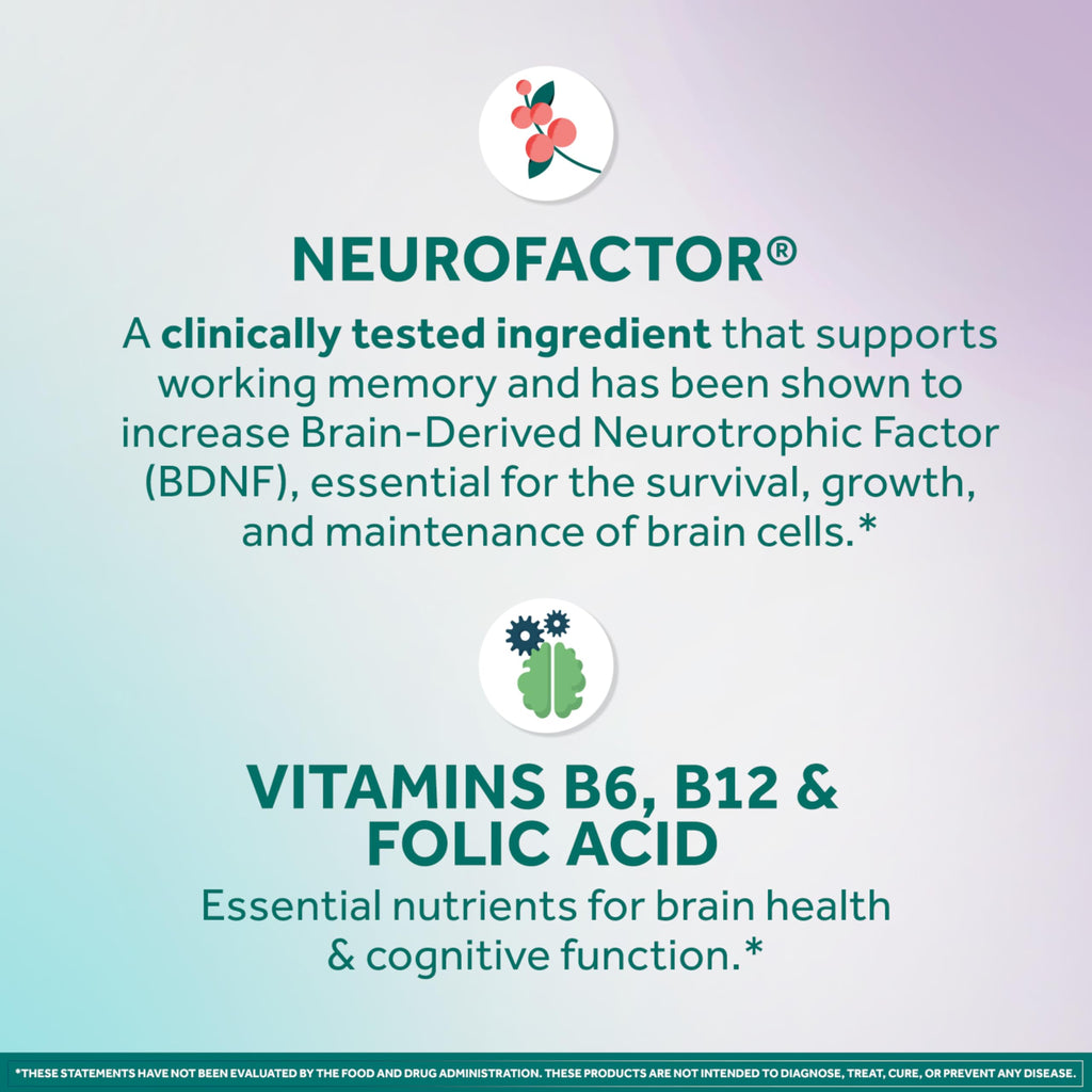NEURIVA Memory 3D Brain Supplement - Decaffeinated Nootropic Capsules for Memory, Focus, & Cognitive Function - Short Term, Long Term, & Working Memory Support - 50ct NEURIVA Au supplements
