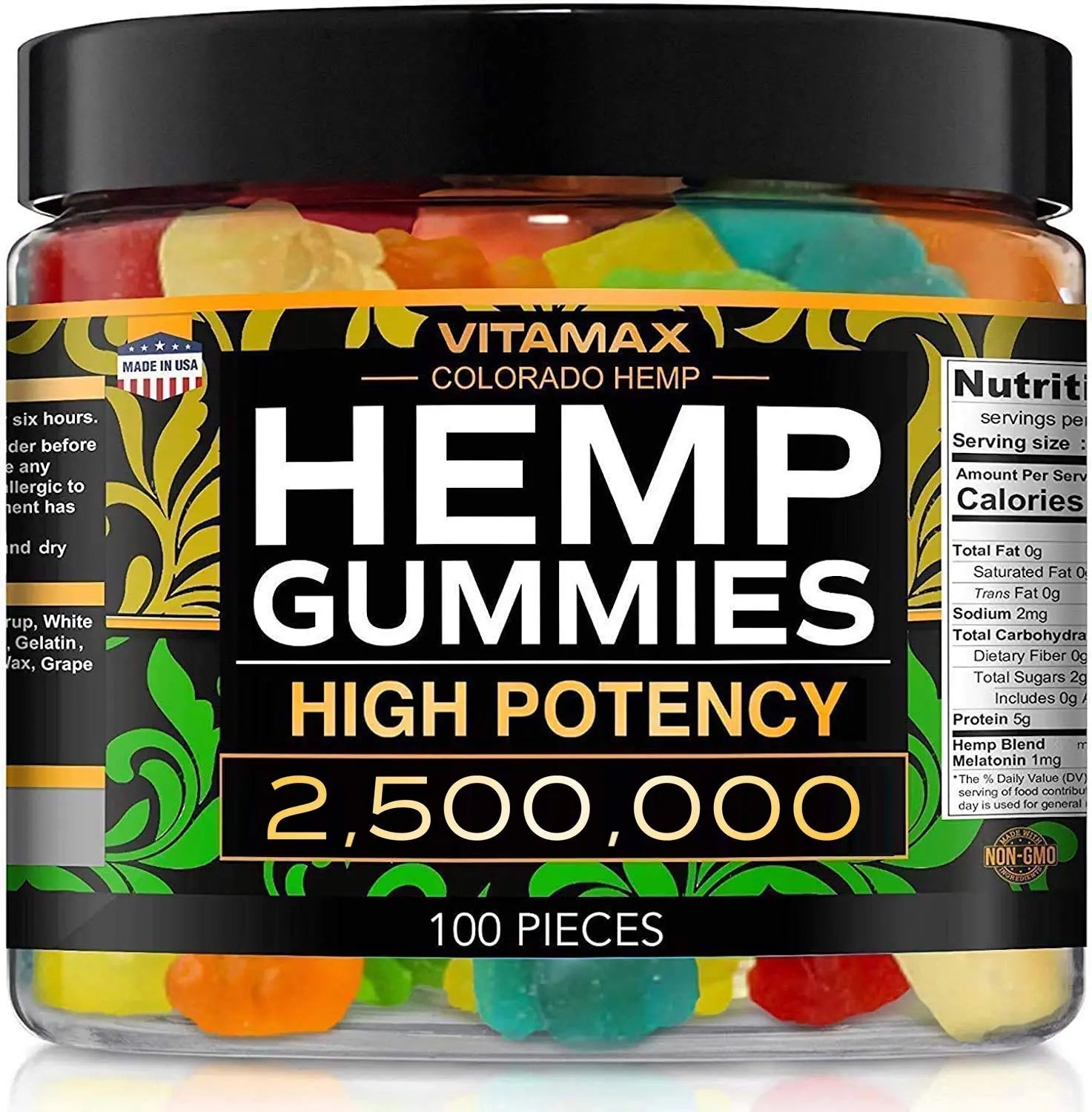 Vitamax Hemp Gummies - Great for Peace & Relaxation - 2,500,000 - Natural Fruit Flavors Vitamax Au supplements
