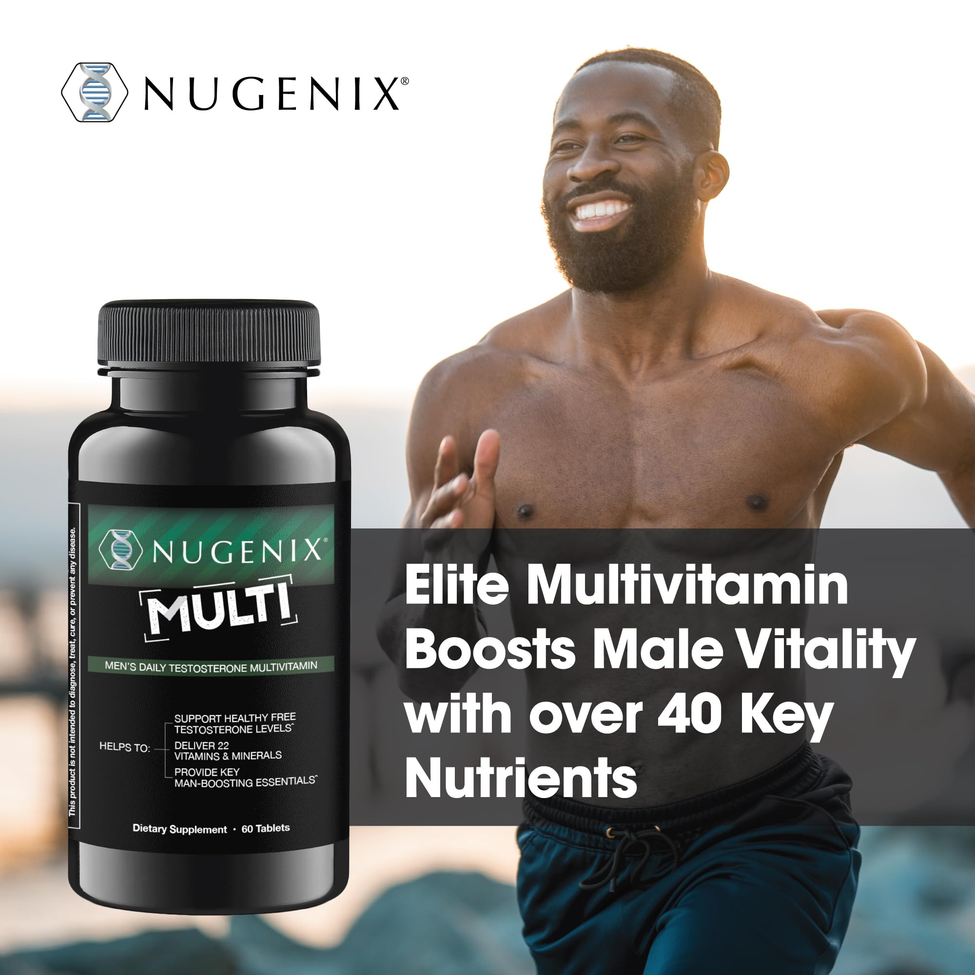 Nugenix Multivitamin for Men, Multivitamin and Support - 19 Vitamins and Minerals, Supports Free , Balance Cortisol, Promotes Nitric Oxide Production