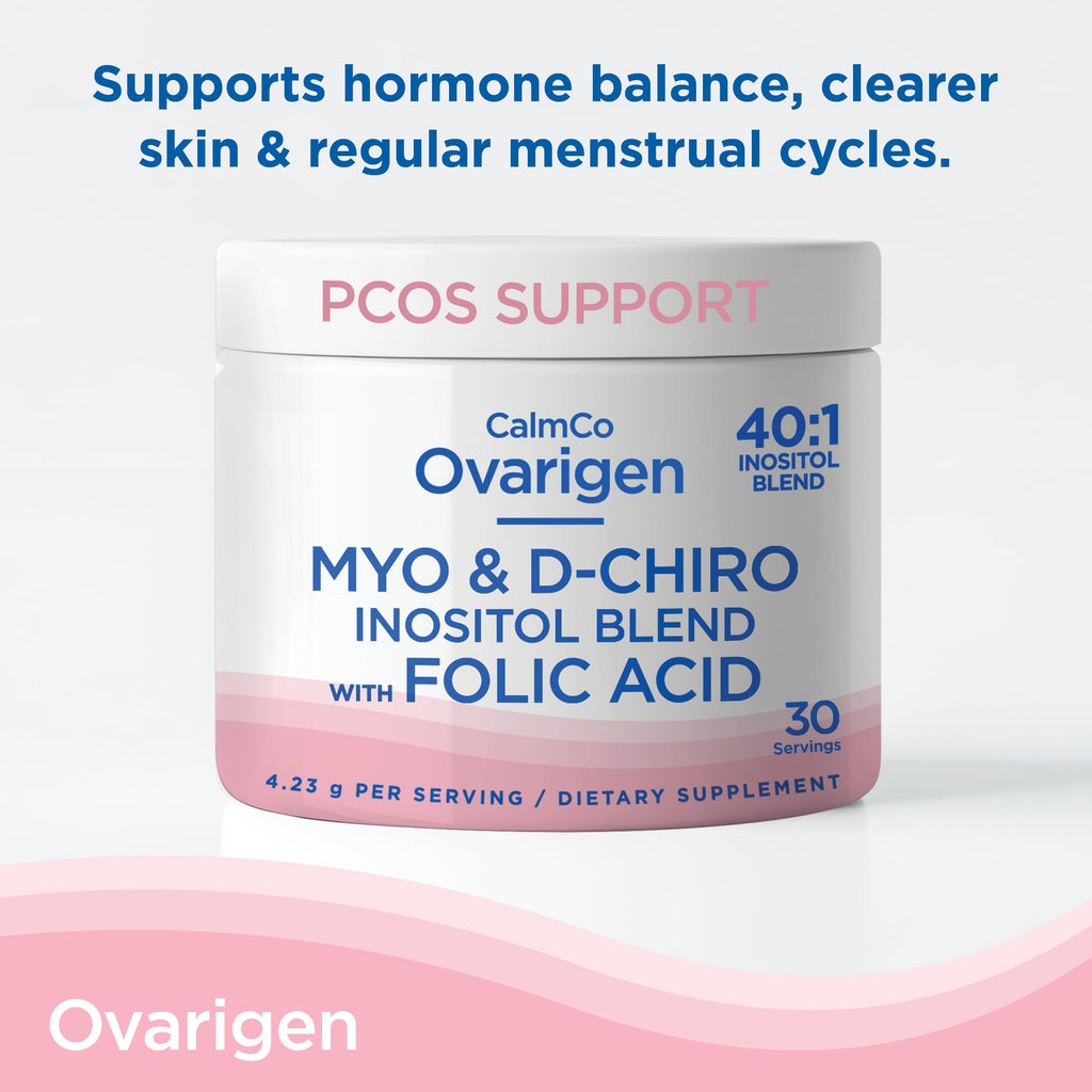 CalmCo Ovarigen Myo-Inositol & D-Chiro Inositol Supplement for Women – 40:1 Inositol Powder with Folic Acid, Fertility Supplements for PCOS, Hormone Balance and Ovarian Support (30 Servings) CalmCo Au supplements