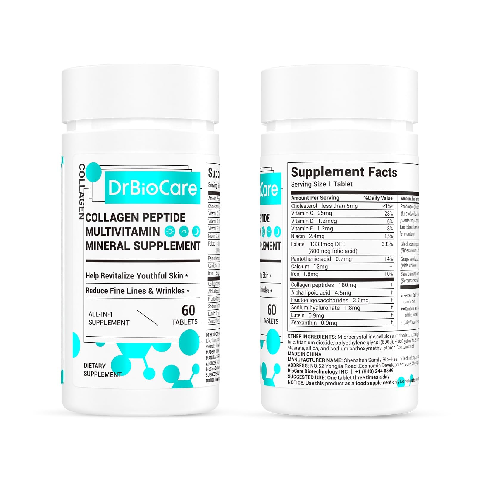 DrBioCare Collagen Peptides for Women, Beauty Vitamin & Mineral Supplement,Contains Vitamin D3, Probiotics for Women & Collagen Peptides,Vitamin B Complex,Vitamin E 180 Tablets DrBioCare Au supplements
