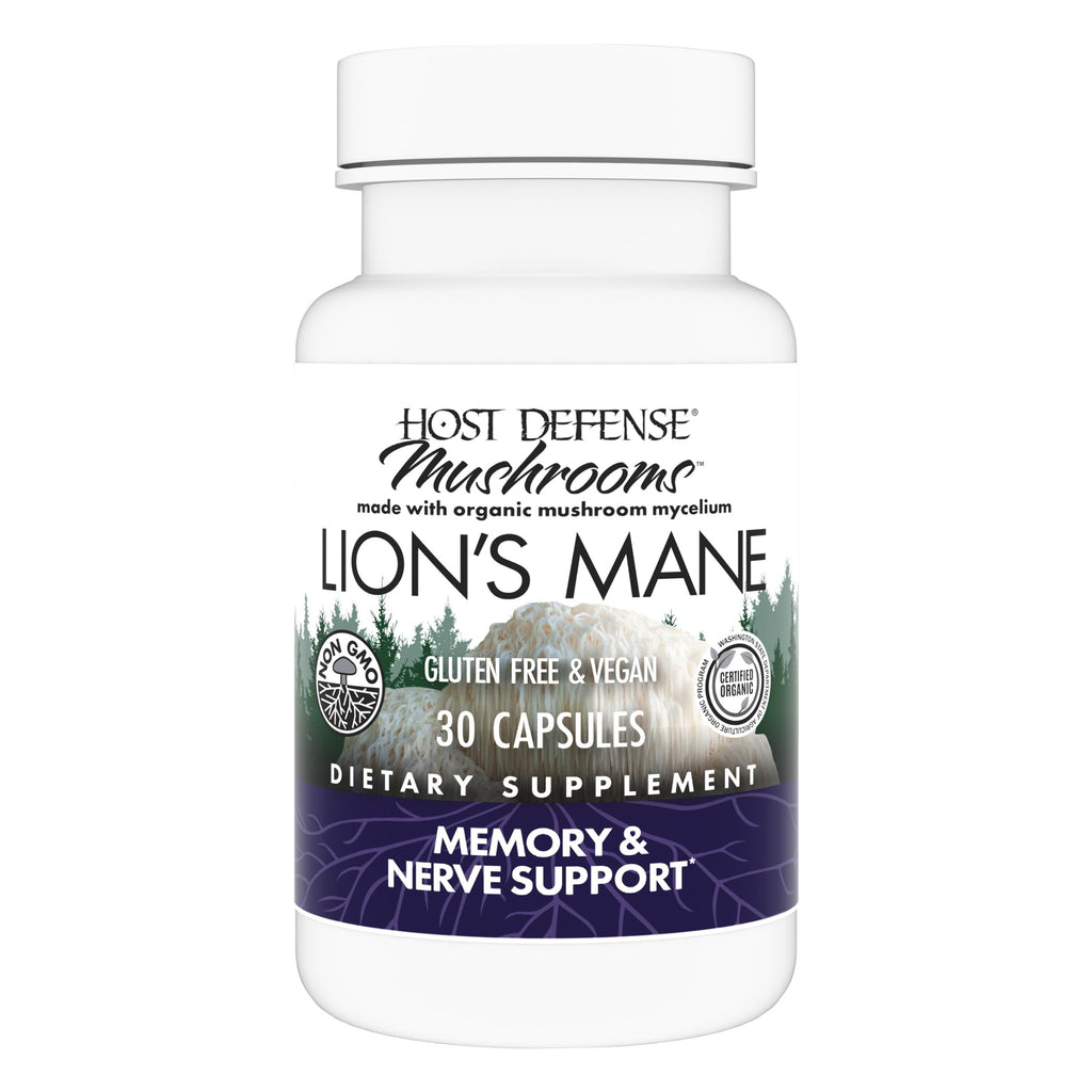 Host Defense Mushrooms Lion's Mane - Brain Health Support Supplement for Focus & Memory Function - Immune & Nervous System Support Supplement- 30 Capsules Host Defense Au supplements