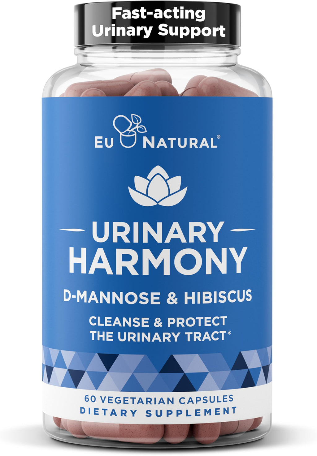 Eu Natural Urinary Harmony D-Mannose Supplement - Urinary Tract Health for Women - Fast-Acting Urinary Cleanse & Flush with Clinical-Strength D-Mannose & Hibiscus - 60 Capsules Eu Natural Au supplements