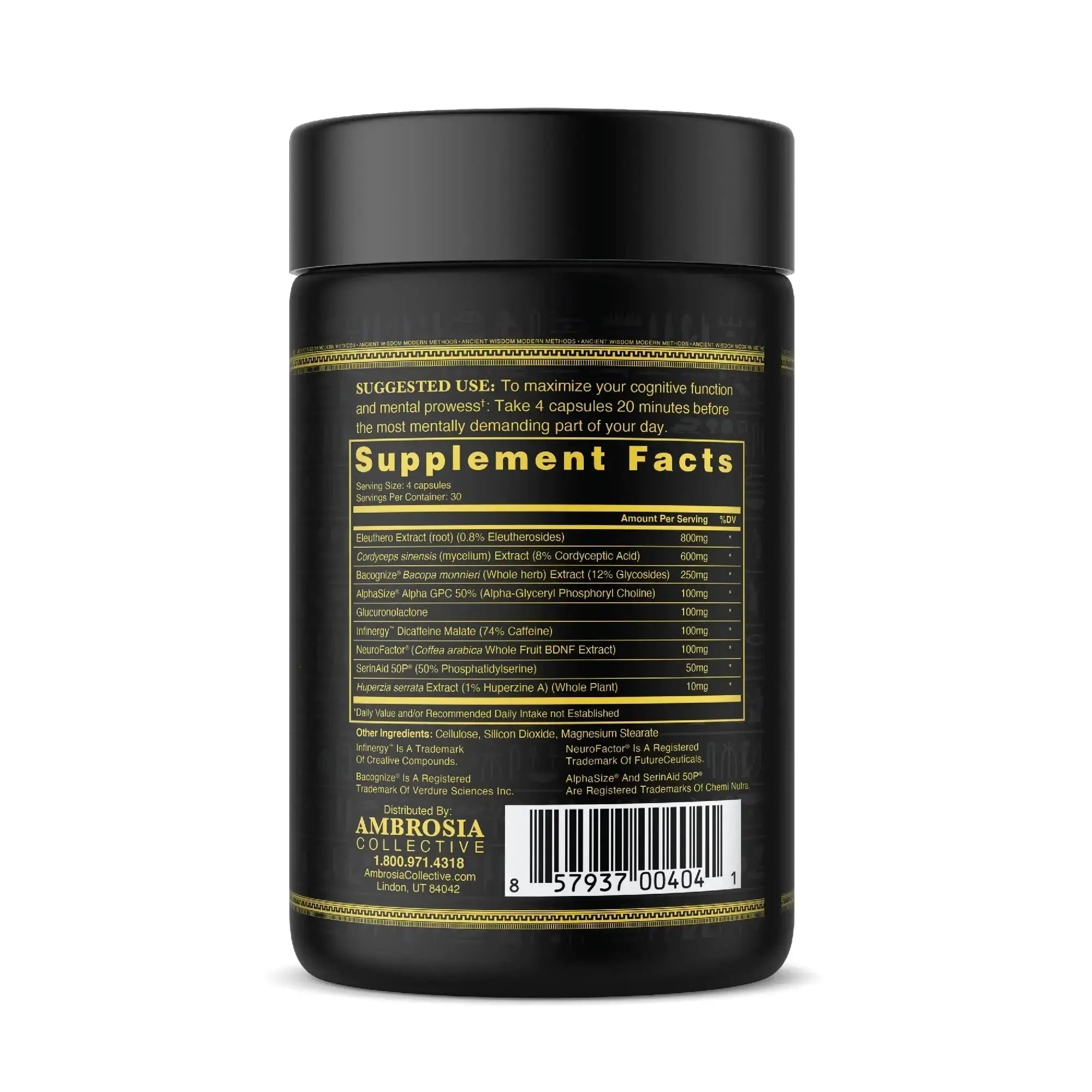Ambrosia Mental Jewels (Capsules) - Cognitive Enhancer | Increase Memory, Communication Skills, Concentration & Focus | Alpha GPC, Choline, BaCognize Ambrosia Au supplements