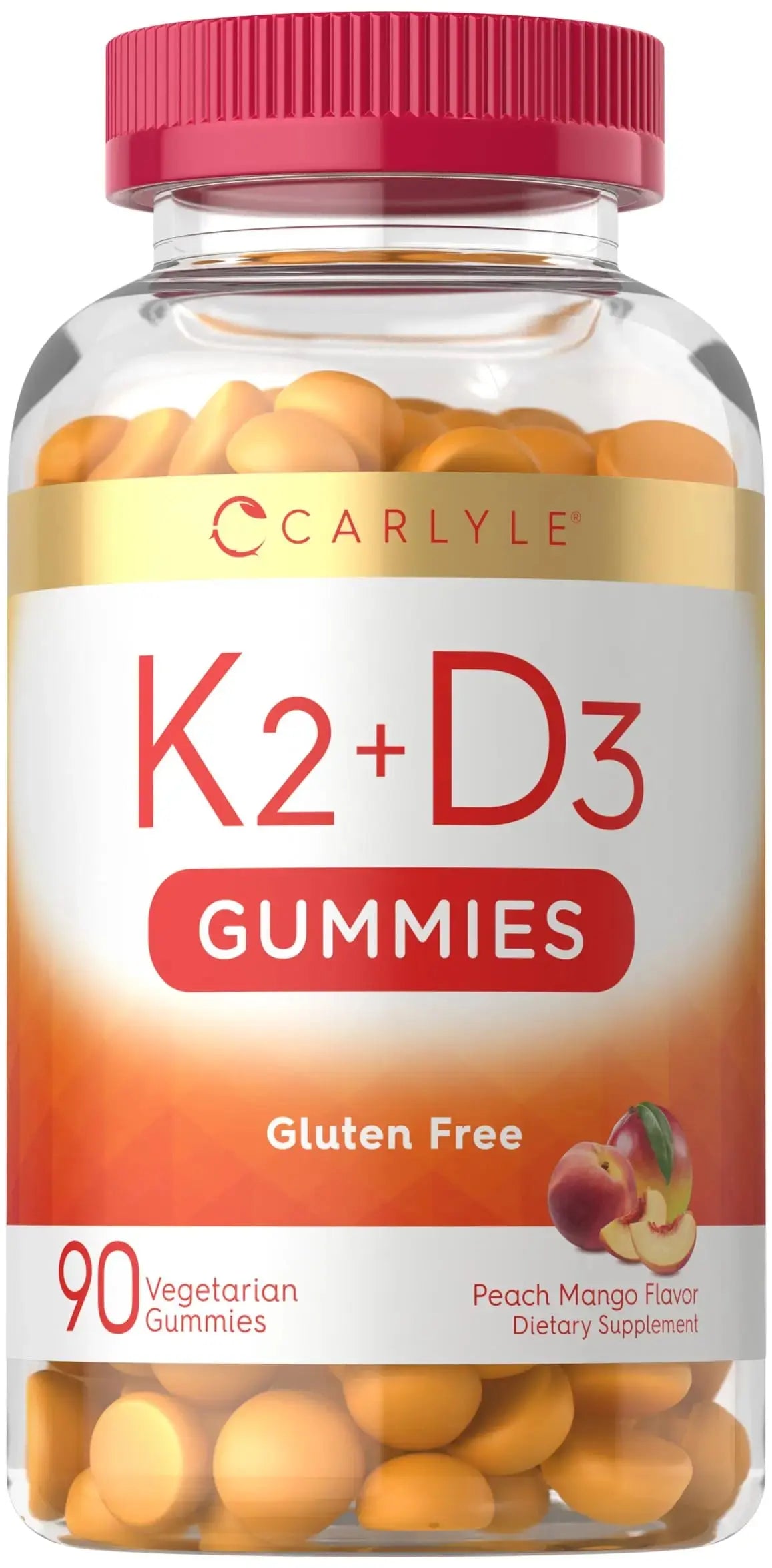 Carlyle Vitamin D3 K2 Gummies | 90 Count | 5,000 IU of D3 + 100 mcg MK7 | Peach Mango Flavor Carlyle Au supplements