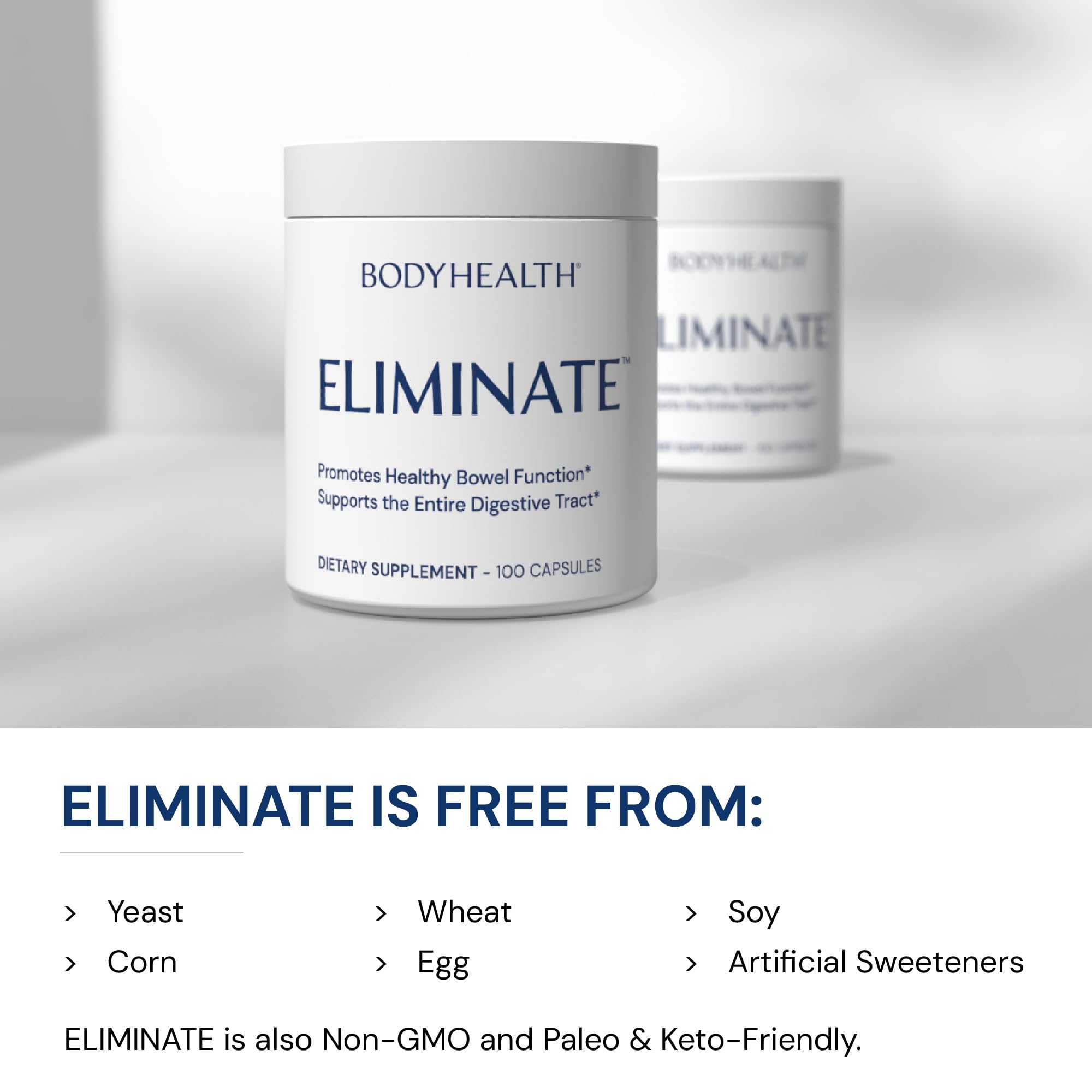 BodyHealth Intestinal Cleanse - Eliminate, Colon Cleanser Detox, Gentle Laxative Pills and Bowel Flush Constipation Relief for Adults, Body Cleanse for Colon Health