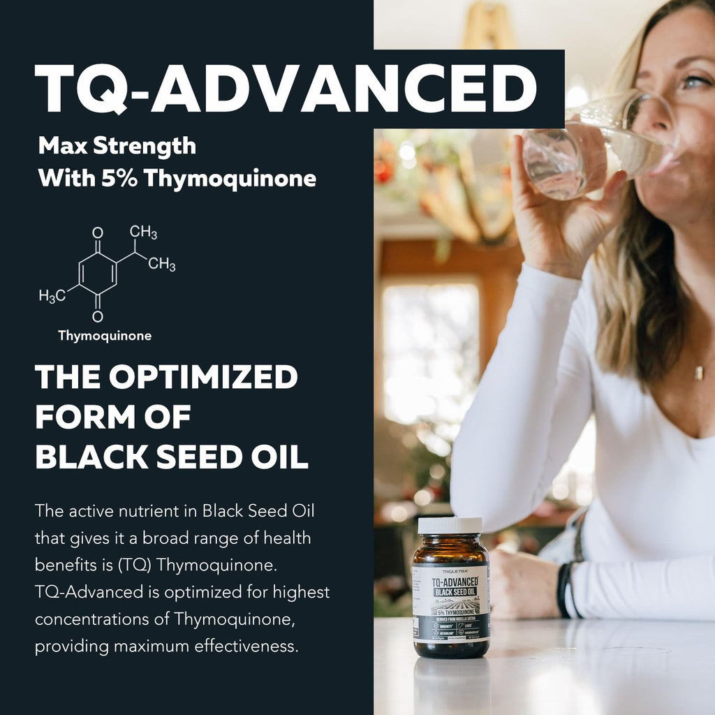 Black Seed Oil Softgels | 5% Thymoquinone - TQ-Advanced® | High Potency - 500 mg per Capsule - 15:1 Concentrate from Nigella Sativa Extract