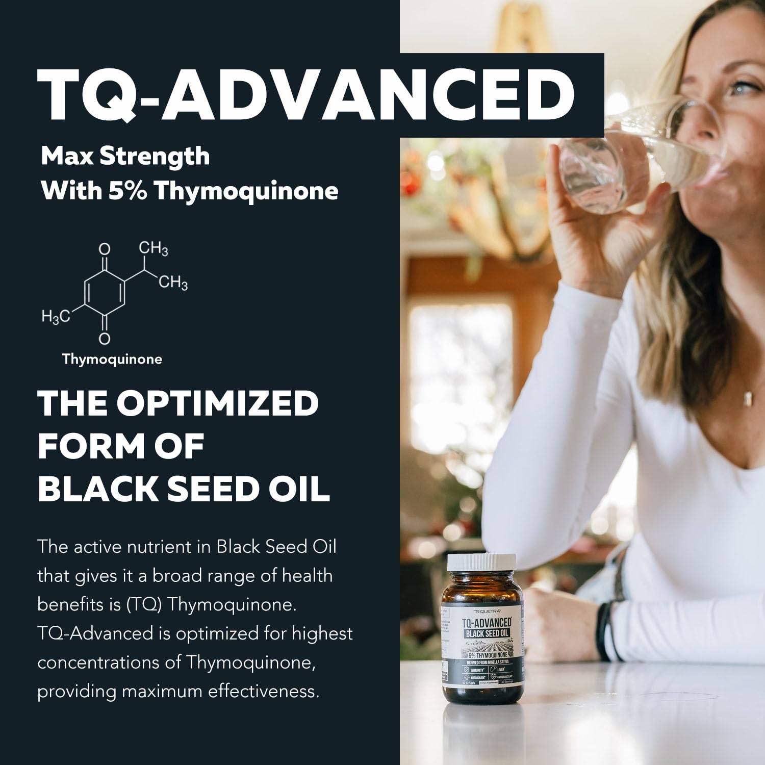 Black Seed Oil Softgels | 5% Thymoquinone - TQ-Advanced® | High Potency - 500 mg per Capsule - 15:1 Concentrate from Nigella Sativa Extract