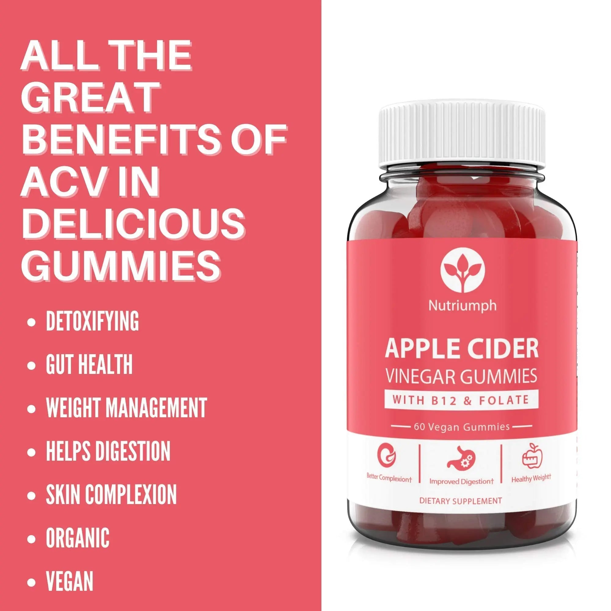 Nutriumph Apple Cider Vinegar Gummies with The Mother Vegan – Weight Loss, Detox Nutriumph Au supplements