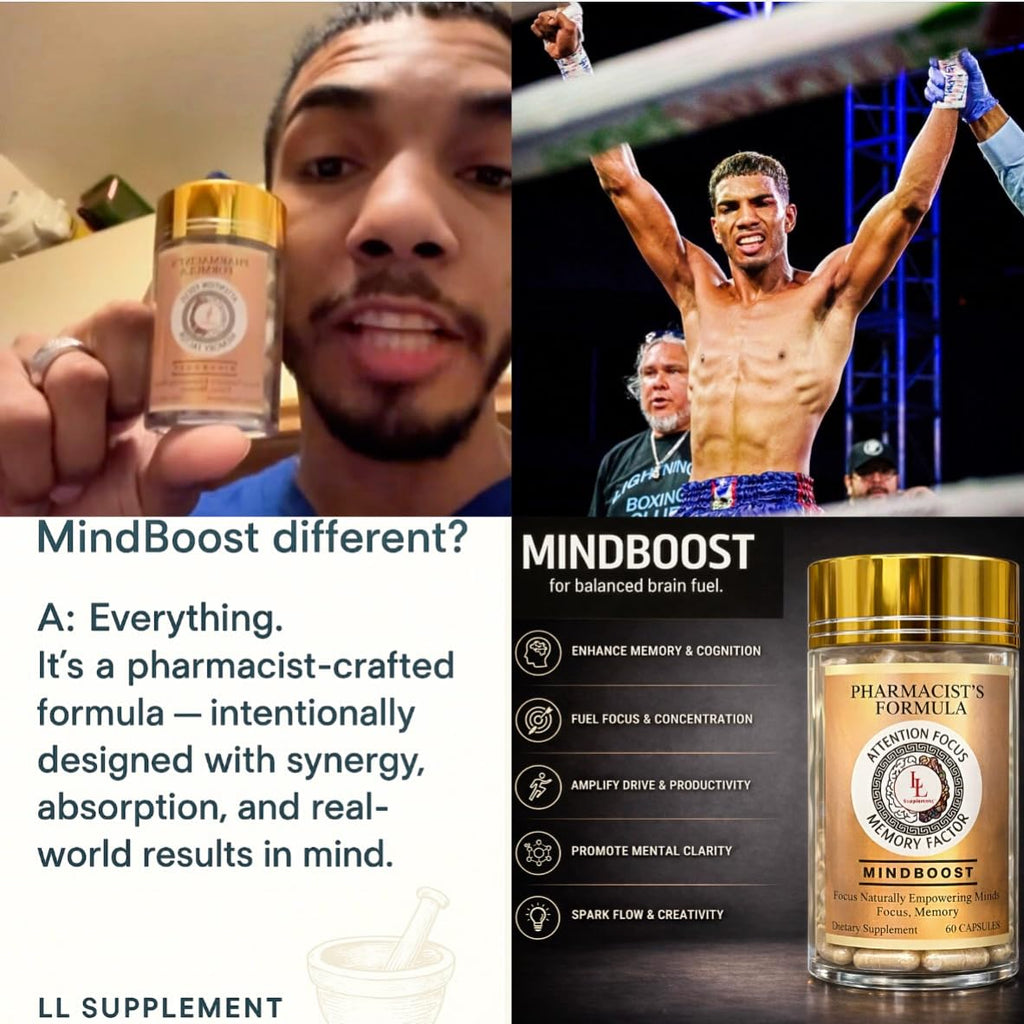LL Supplement MindBoost Nootropic Brain & Focus Supplement – Lion’s Mane, B Vitamins & Alpha Lipoic Acid – Pharmacist Formulated – Gold Cap Edition – 60 Capsules L & L Supplement Au supplements