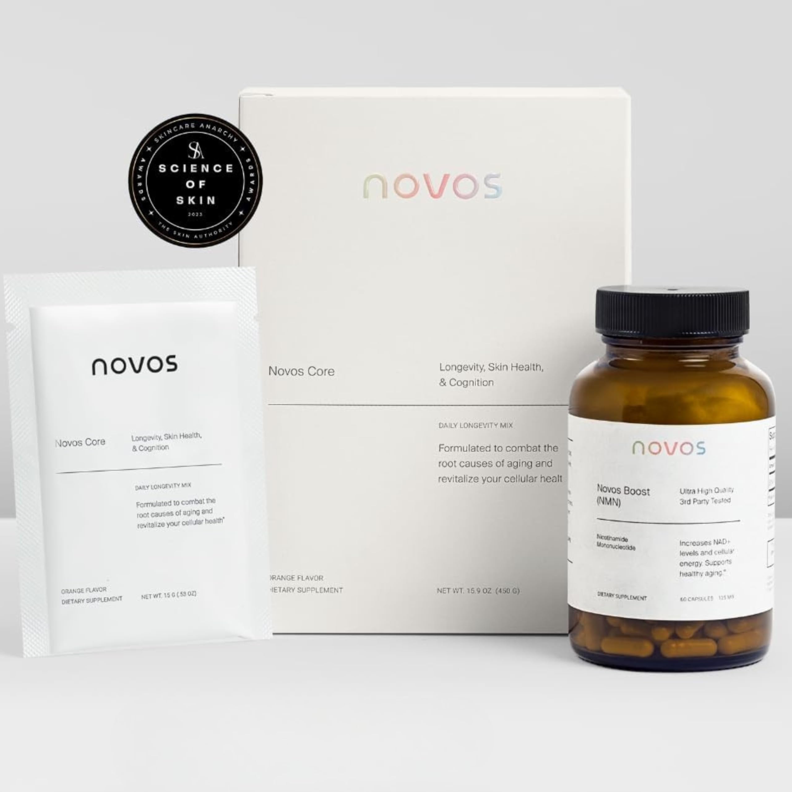 Novos Boost NMN - Contains 250 mg of High-Purity NMN, 60 Capsules, Supports Cellular Repair and DNA Protection, Boosts NAD+ Novos Au supplements