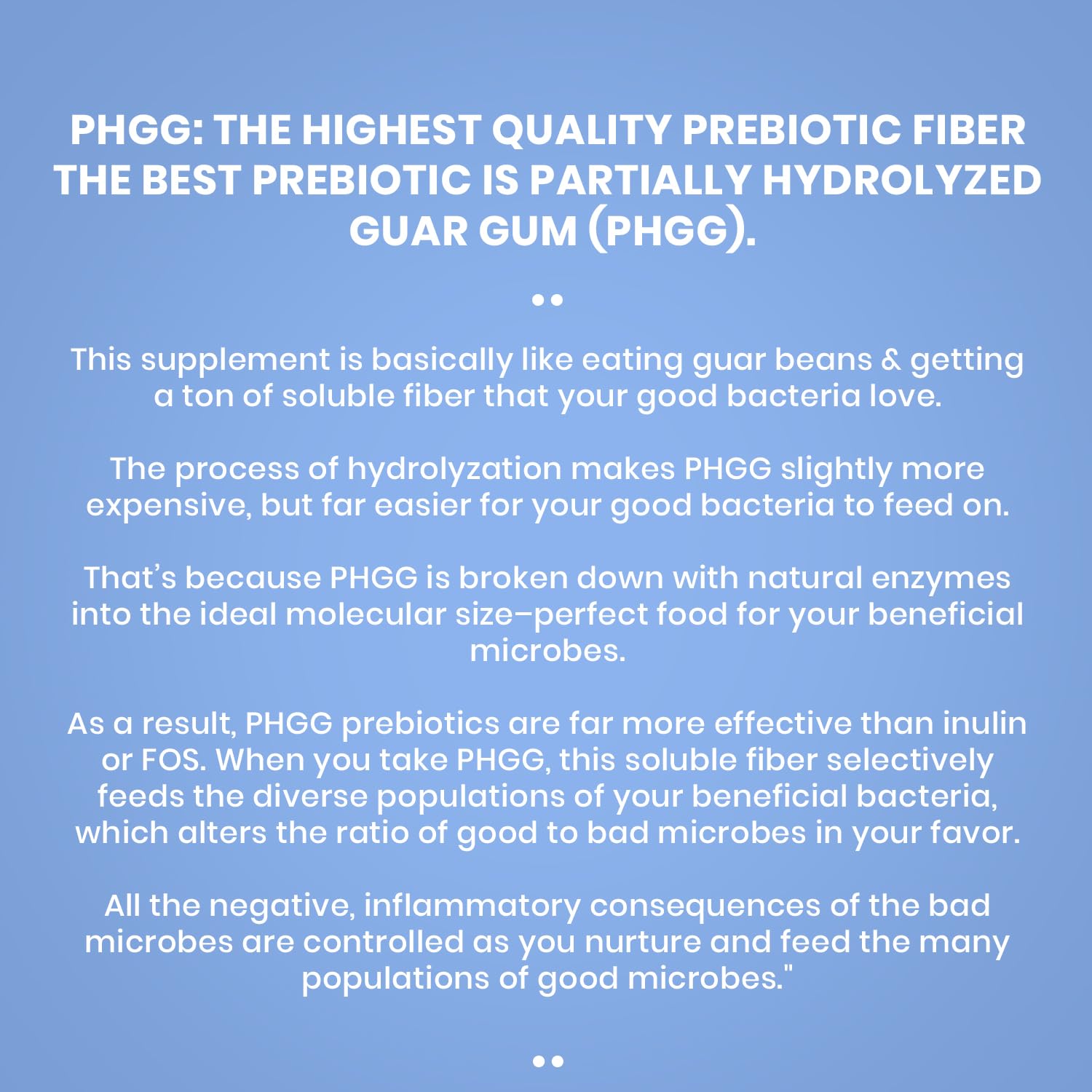 PERFECT PASS Prebiotic PHGG Partially Hydrolyzed Guar Gum 210g Powder - 100% Natural Gluten Free Non GMO - Certified Kosher Vegetarian Sugar Free
