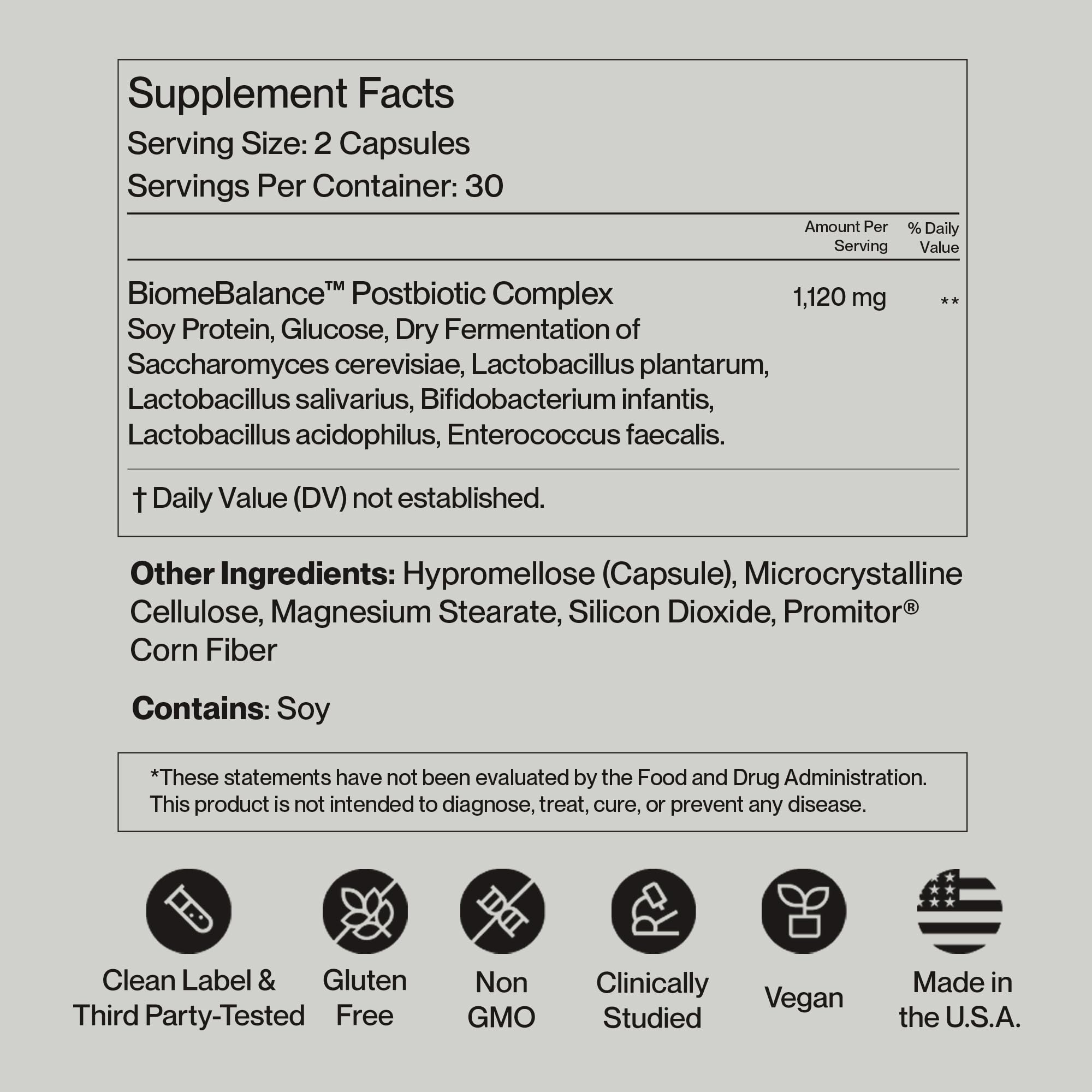 Postbiotics Gut Health Supplement – Bloating Relief, Gut, Brain & Digestive Health - Microbiome & Immune Support with BiomeBalance™ - 1000x More Active Ingredients Than Pre & Probiotics – 60 Capsules SecondKind Au supplements