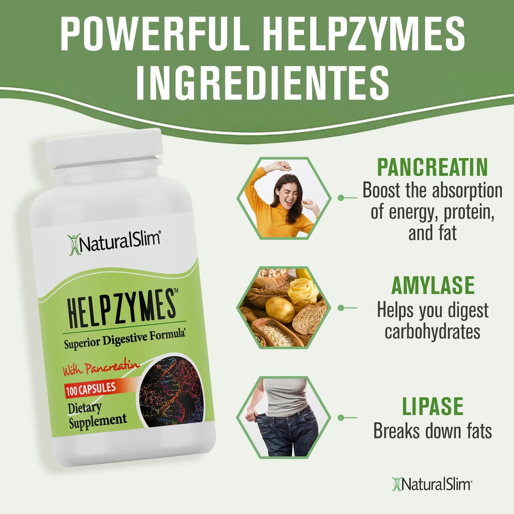 NaturalSlim Helpzymes Digestive Enzymes for Digestion, Bloating, Gas Reli NaturalSlim Au supplements