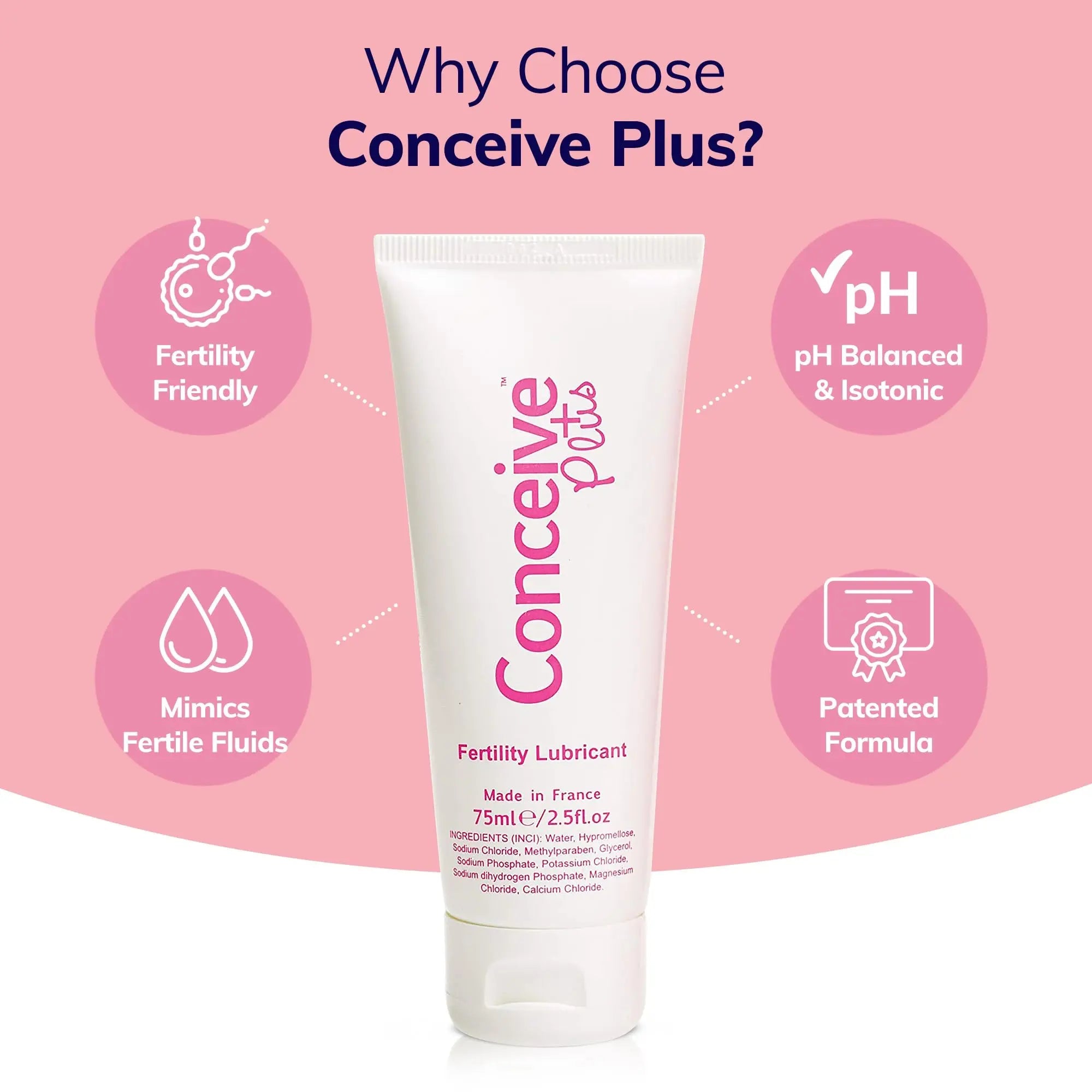 Conceive Plus Fertility Lubricant - Fertility Friendly Lube for Couples Trying to Conceive, 75ml / 2.5 fl oz CONCEIVE PLUS Au supplements