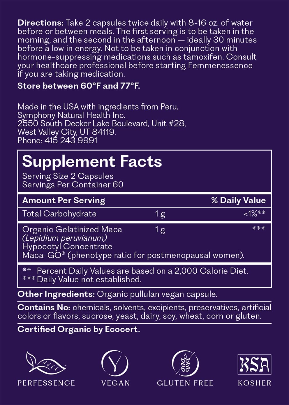 Femmenessence® MacaPause® – Clinically Proven Postmenopausal Organic Vegan Supplement for Natural Hormone Balance, Menopause Symptom Relief, Bone & Heart Health (120 Capsules, 30 Day Supply) Natural Health International Au supplements