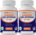 Vitamatic 2 Pack Melatonin 20mg Fast Dissolve 120 Tablets - Natural Berry Vitamatic Au supplements