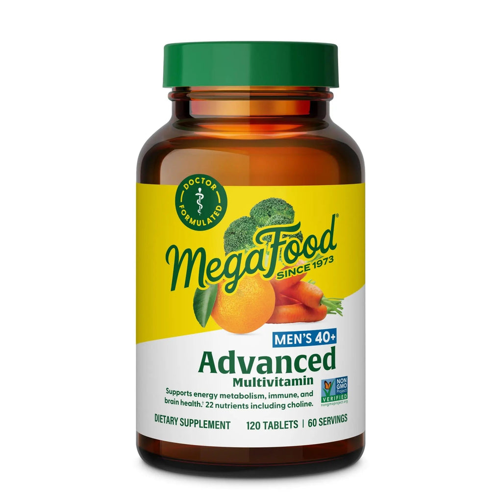 MegaFood Men's 40+ Advanced Multivitamin for Men - Dr-Formulated - Choline, Vitamin B, Vitamin C, Vitamin D, Zinc & Real Food MegaFood Au supplements
