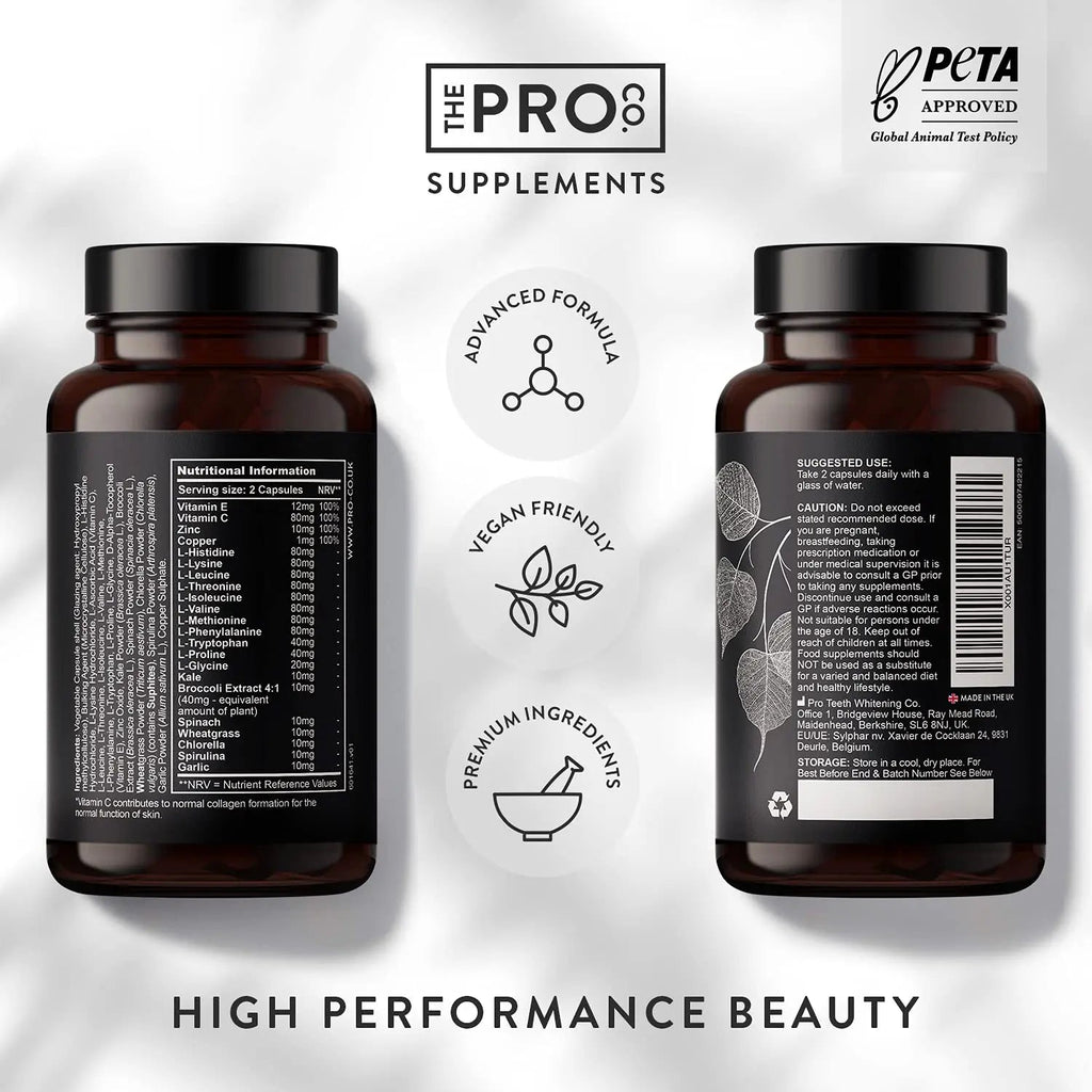 Premium Vegan Collagen Booster Supplement - Hair Skin & Nails Vitamins The Pro Co Au supplements