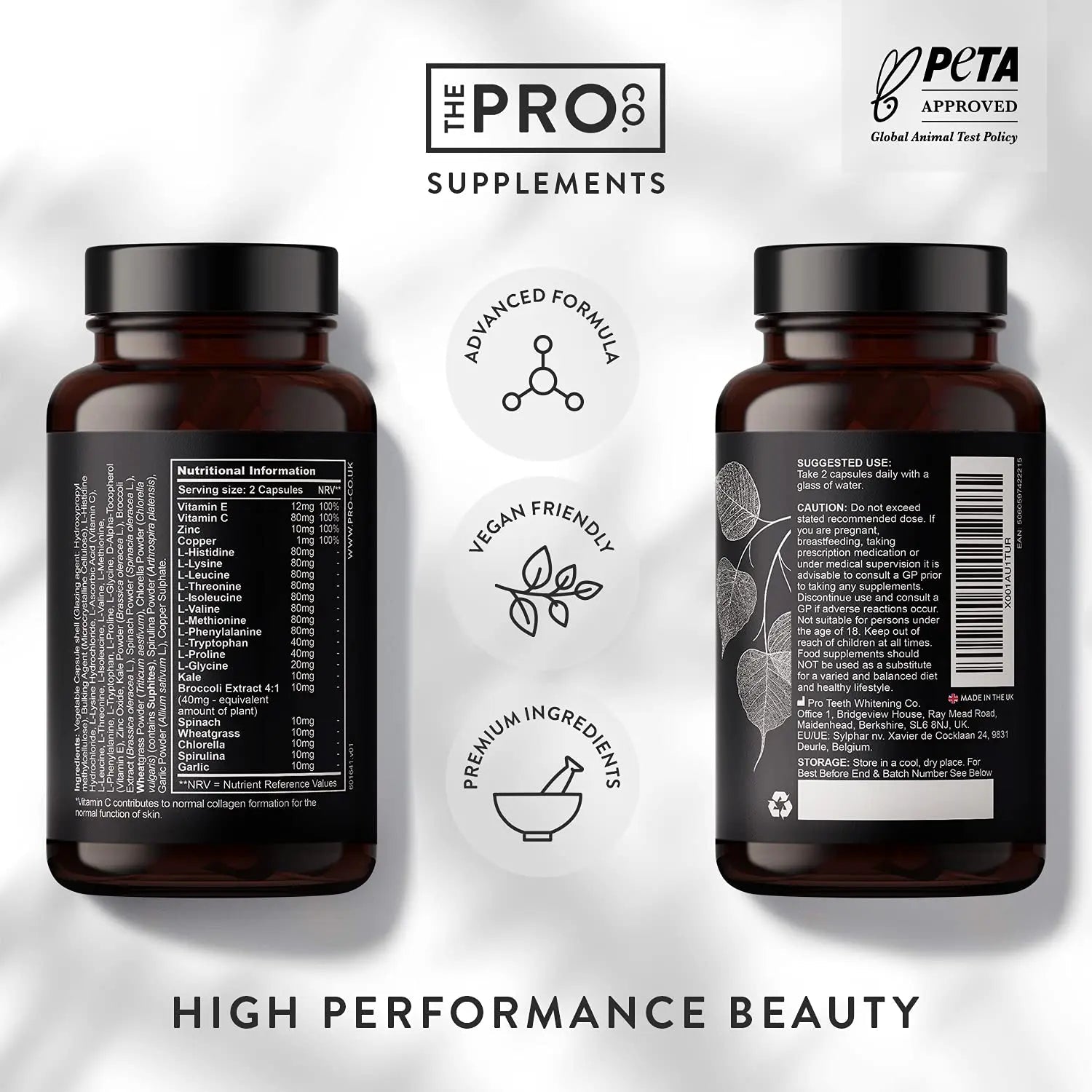 Premium Vegan Collagen Booster Supplement - Hair Skin & Nails Vitamins The Pro Co Au supplements