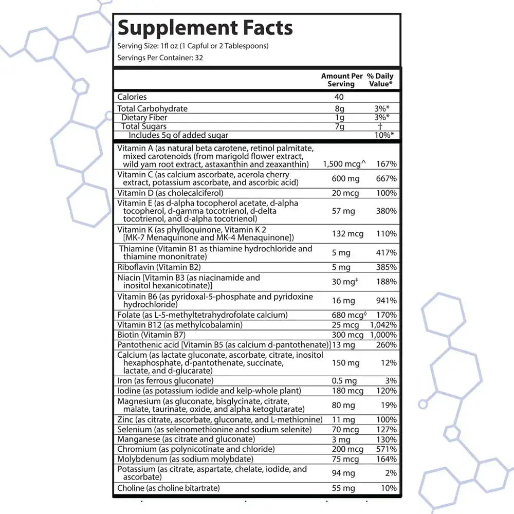 Drucker Labs - intraMAX Organic Liquid Multivitamin, Non GMO, Dairy Free, Gluten Free, Magnesium, Vitamin D, C and E, Zinc (32 oz., Peach Mango) Drucker Labs Au supplements
