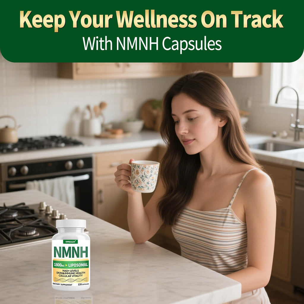 NMNH Supplement 1000mg - Nicotinamide Mononucleotide Alternative, Boost NAD+ with Liposomal Resveratrol & Nicotinamide Riboside NR, for Healthy Cellular, Aging, Energy, 120 Vegan Non-GMO Capsules Qmiozzy Au supplements