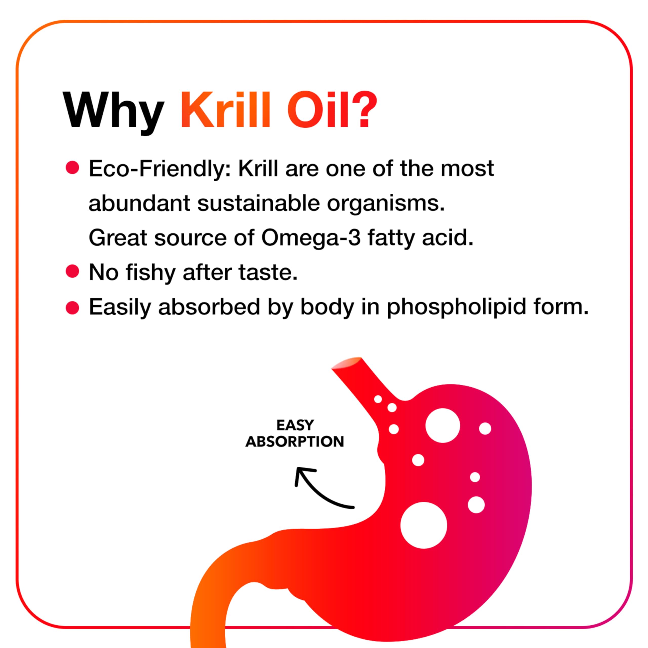MegaRed Antarctic Krill Oil 500mg Omega 3 Fatty Acid Supplement, Extra Strength EPA & DHA Krill Oil Softgels (90cnt Box), Astaxanthin