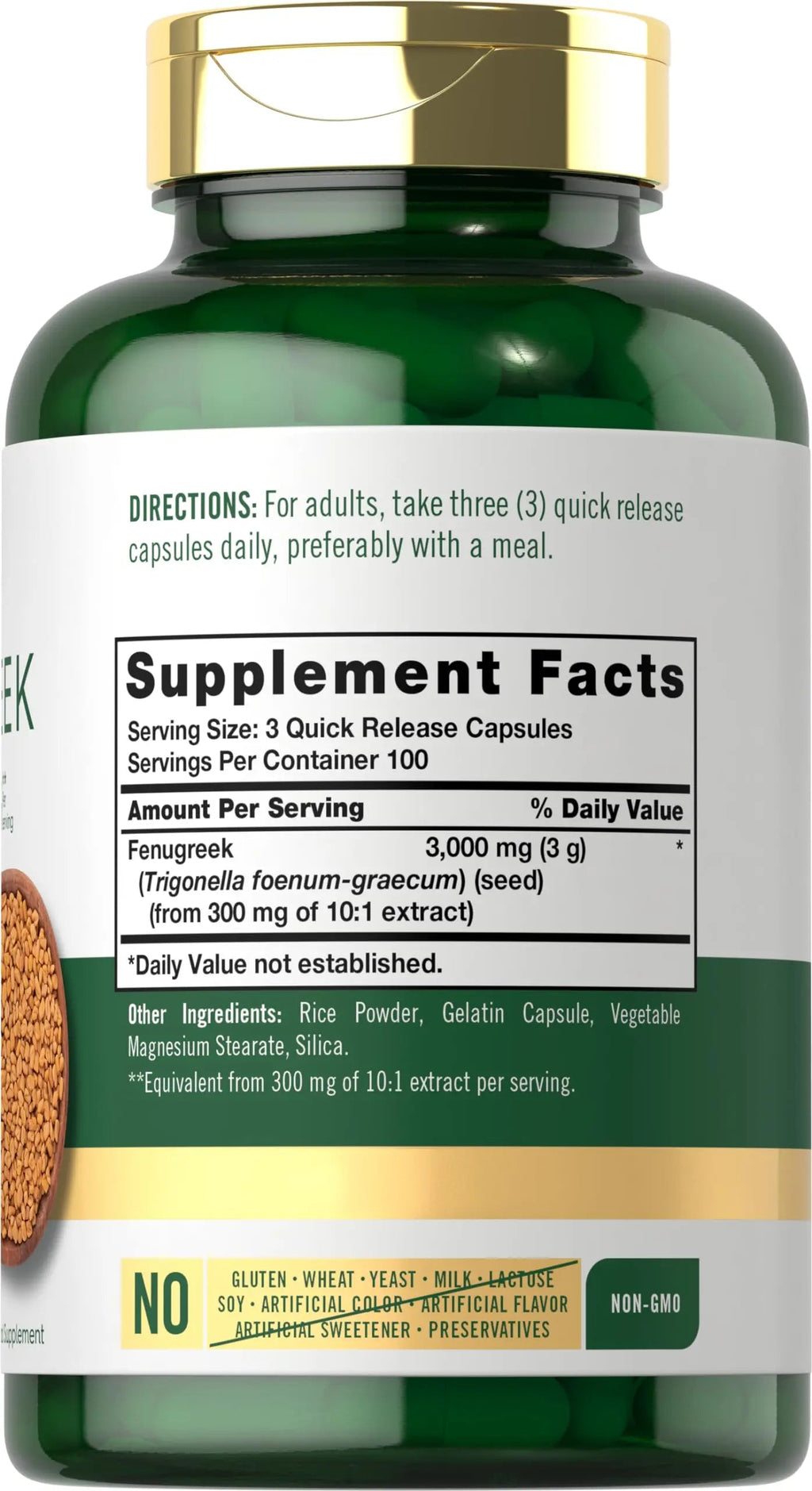 Carlyle Fenugreek Capsules 3000 mg | 300 Count | Non-GMO & Gluten Free Extract Carlyle Au supplements