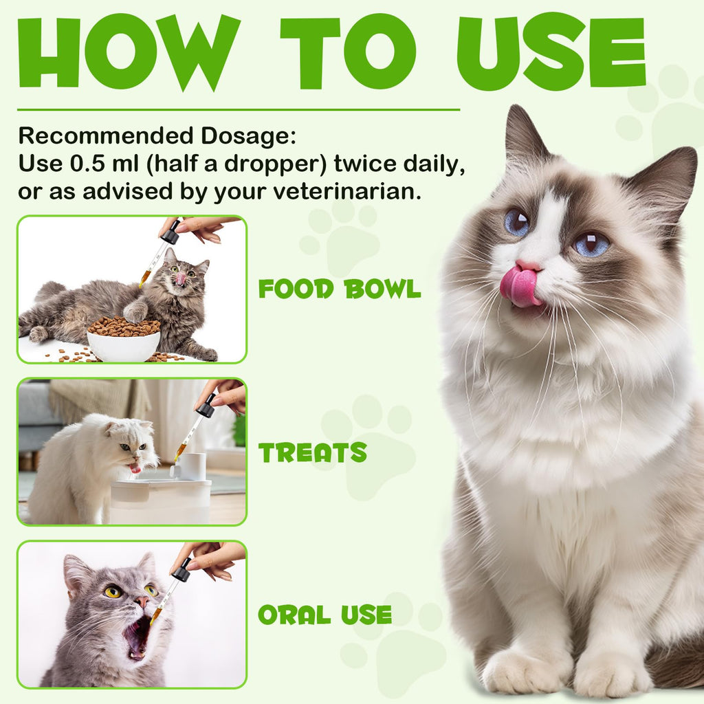 Liquid Cat Probiotic, Natural 3 in 1 Probiotic for Cats, Cat Digestive Support,Gut Health Support,Help with Diarrhea,Gas and Bloating, Cat Herbal Supplements- 60ml VOSIFSDIY Au supplements