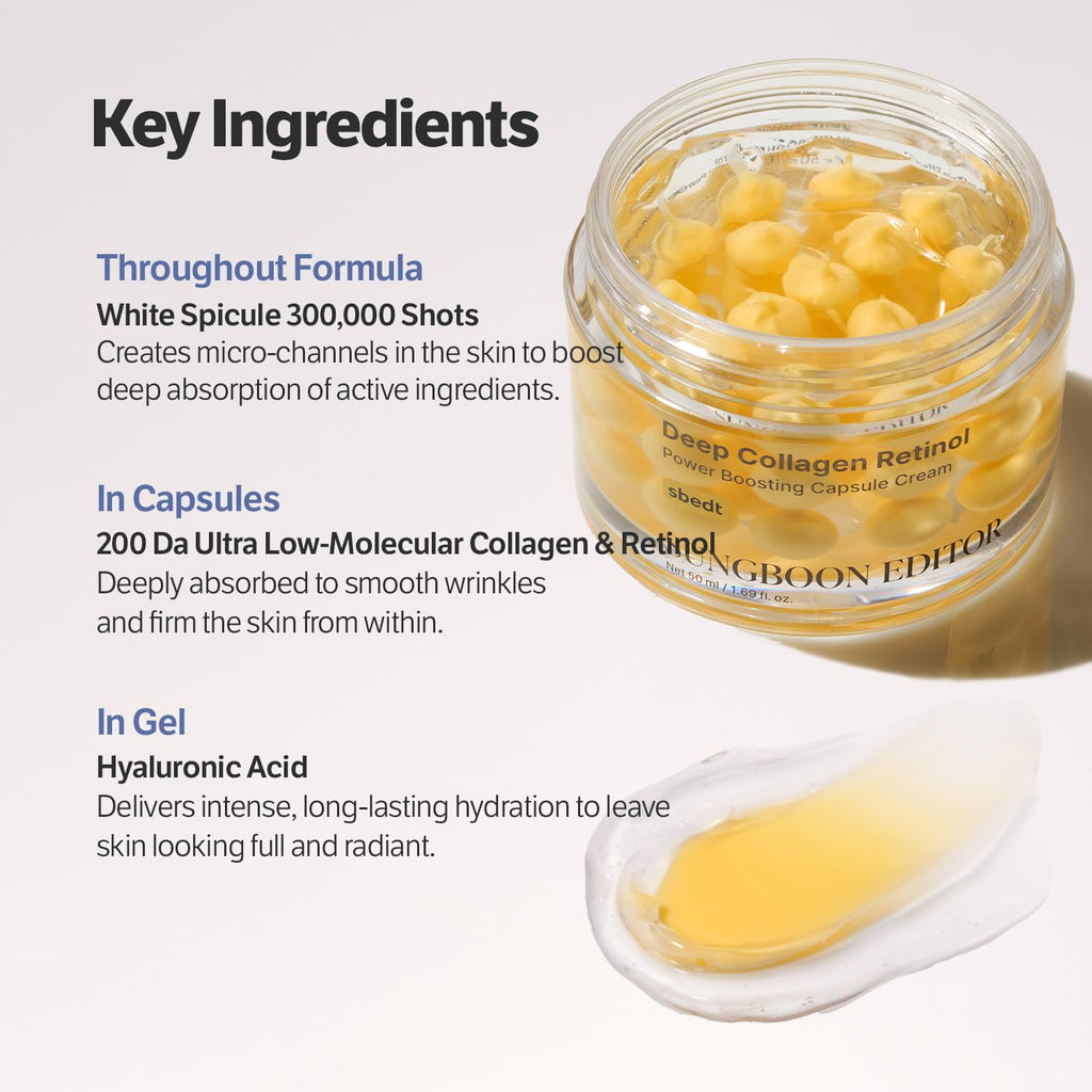 SUNGBOON EDITOR Deep Collagen Retinol Capsule Cream | For Fine Lines and Dry Skin