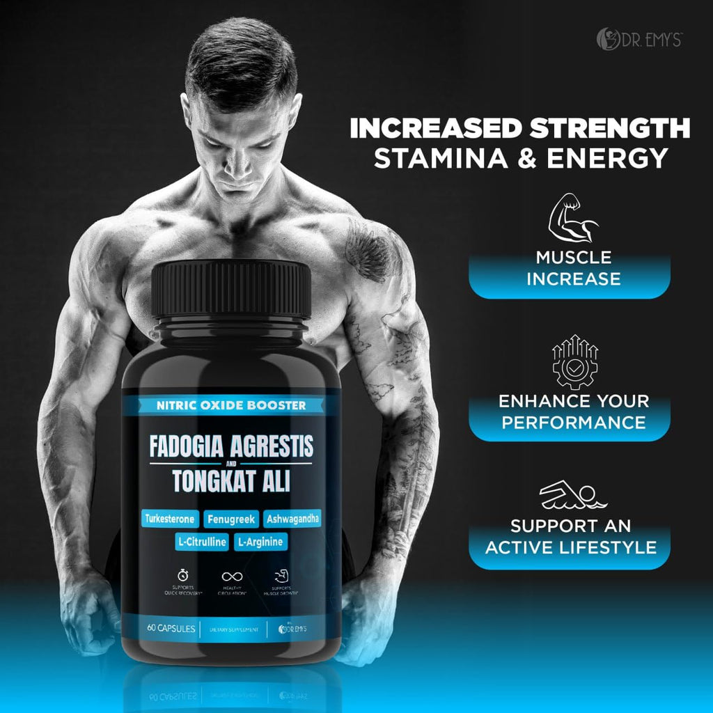 (2 Pack) Tongkat Ali Fadogia Agrestis Nitric Oxide Ashwagandha Supplement for Men Dr. Emy's Au supplements