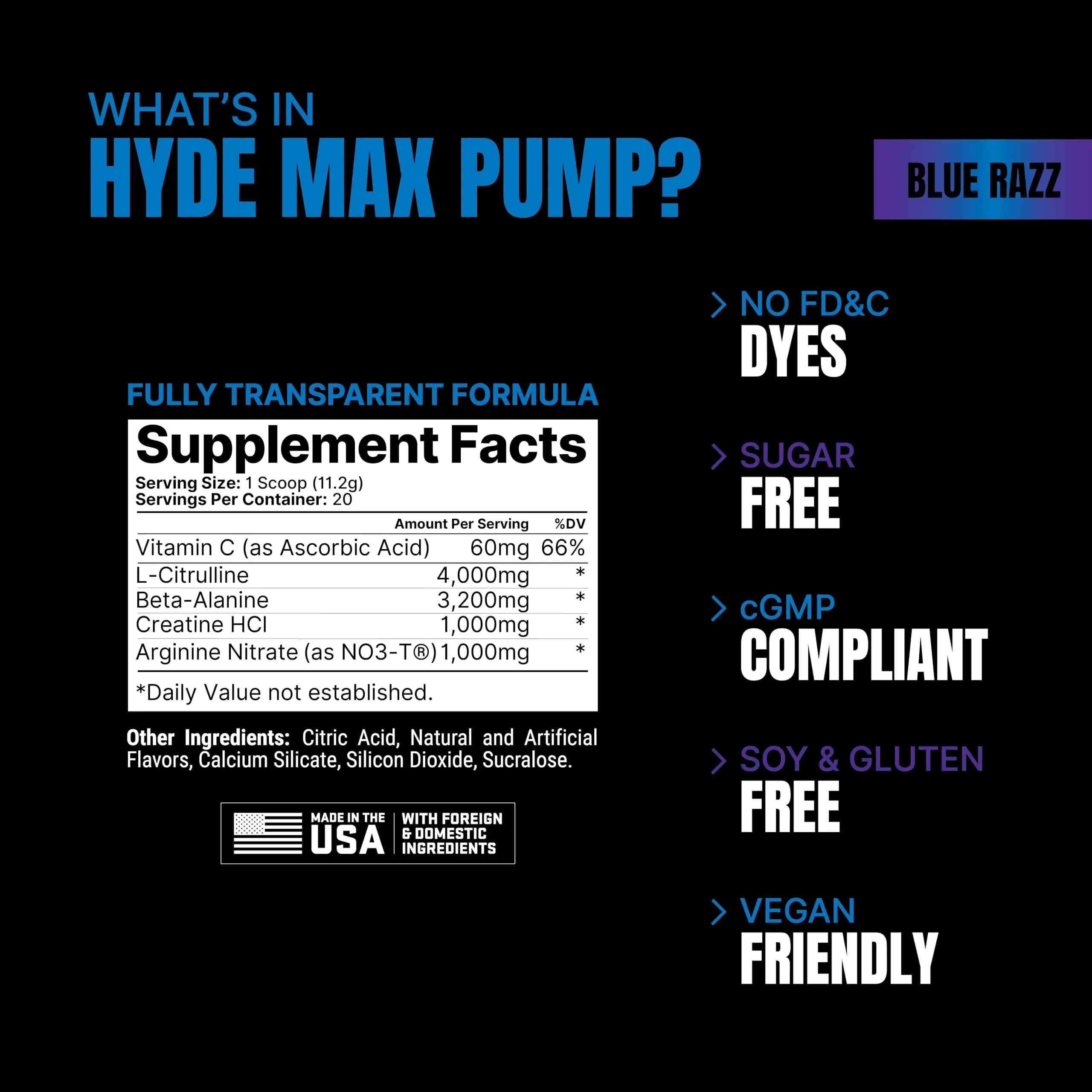 PROSUPPS Hyde Max Pump Pre Workout for Men and Women - Nitric Oxide Supplement PROSUPPS Au supplements