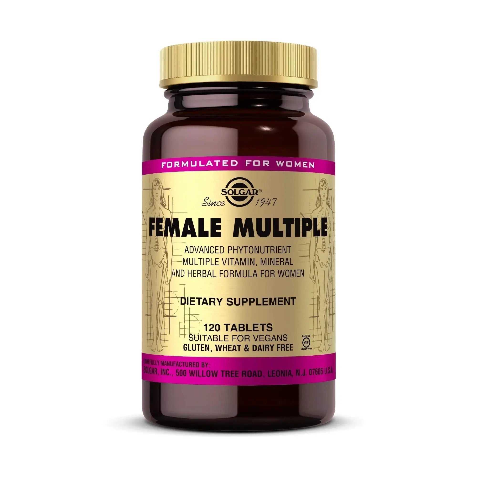 Solgar Female Multiple, 120 Tablets - Multivitamin, Mineral & Herbal Formula for Women - Advanced Phytonutrient Solgar Au supplements