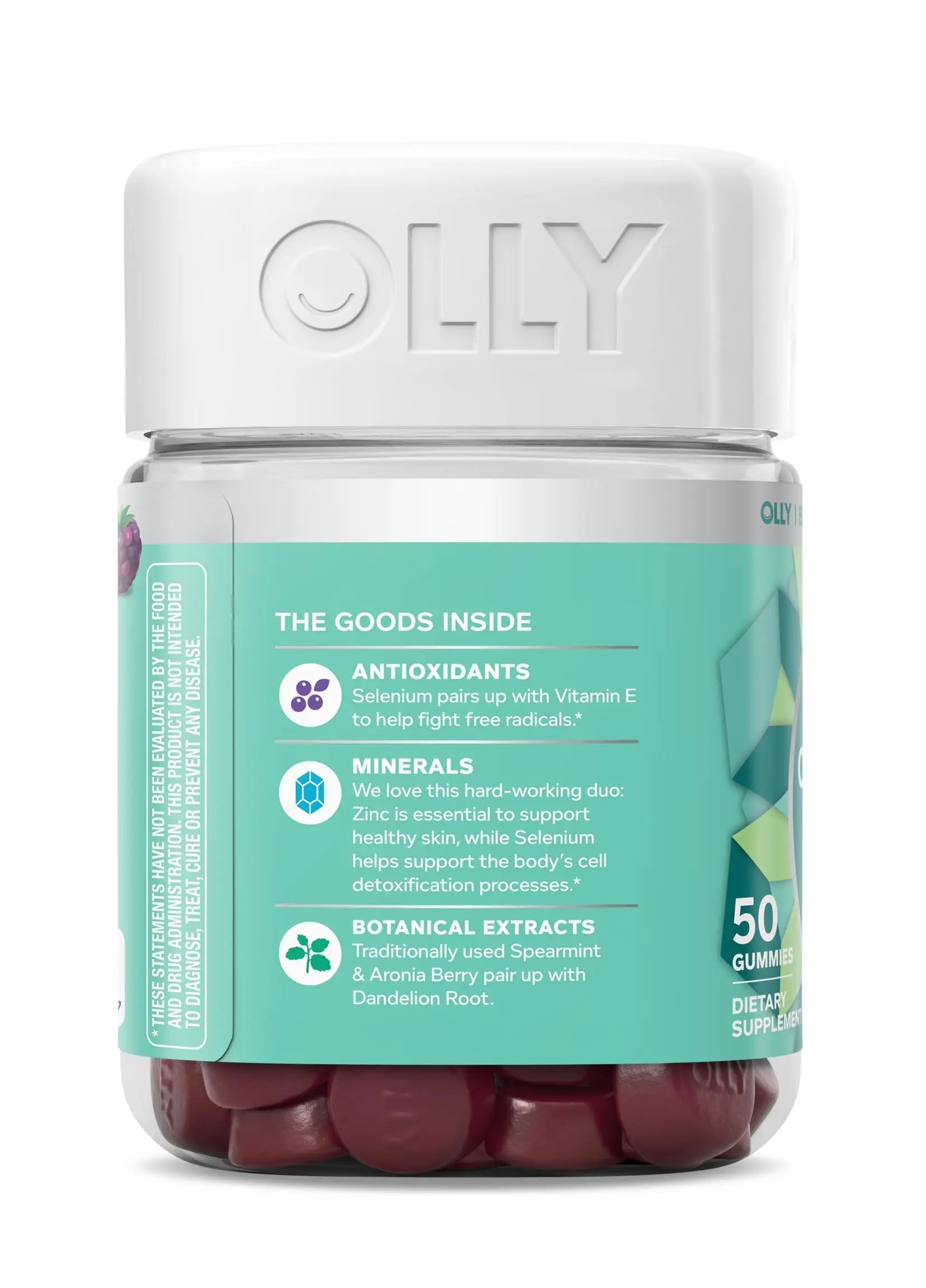 OLLY Flawless Complexion Gummy, Clear and Healthy Skin Support, Vitamins E, A, Zinc, Chewable Supplement, Berry - 50 Count (Pack of 1) OLLY Au supplements