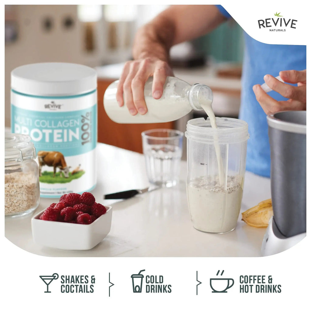 Vanilla Multi Collagen Protein Powder - 400g - Unsweetened - 5 Types of Collagen Peptides Revive Naturals Au supplements