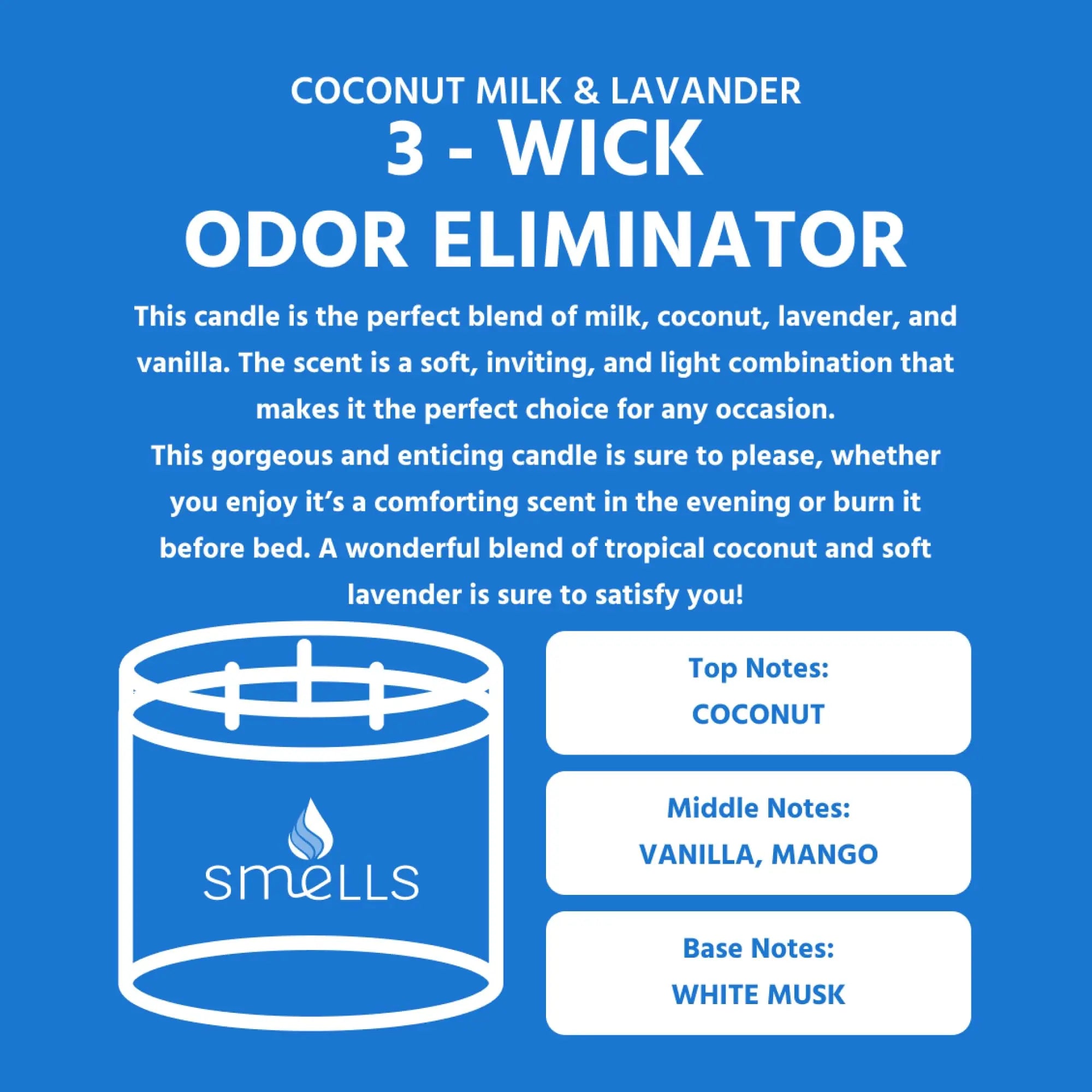 Smells - Odor Eliminator - Premium Soy Wax Jar Scented Candle 12oz. and 16oz. - 100% Cotton Single Wick SmellS Au supplements