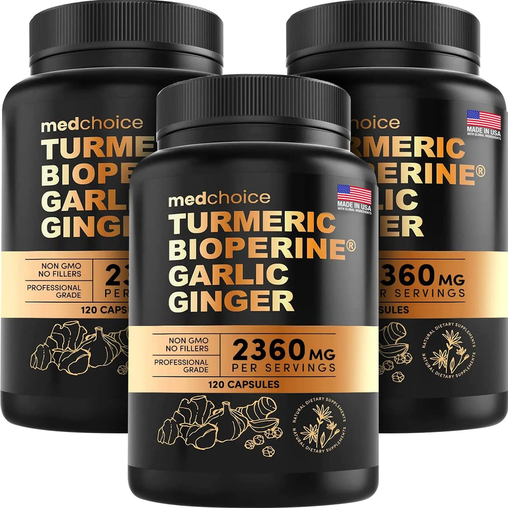 4-in-1 Turmeric and Garlic Supplements with Bioperine 2360 mg (360 ct) Turmeric Ginger MEDCHOICE Au supplements