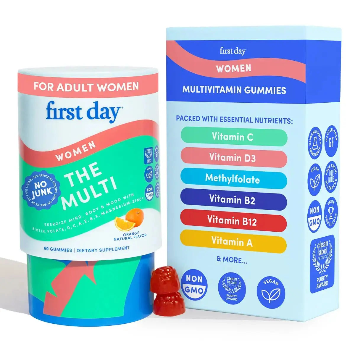 FIRST DAY Multivitamin for Women - Daily Womens Multivitamin Gummies - Vitamin A C D E B12, Magnesium, Zinc, Biotin – Vegan FIRST DAY Au supplements