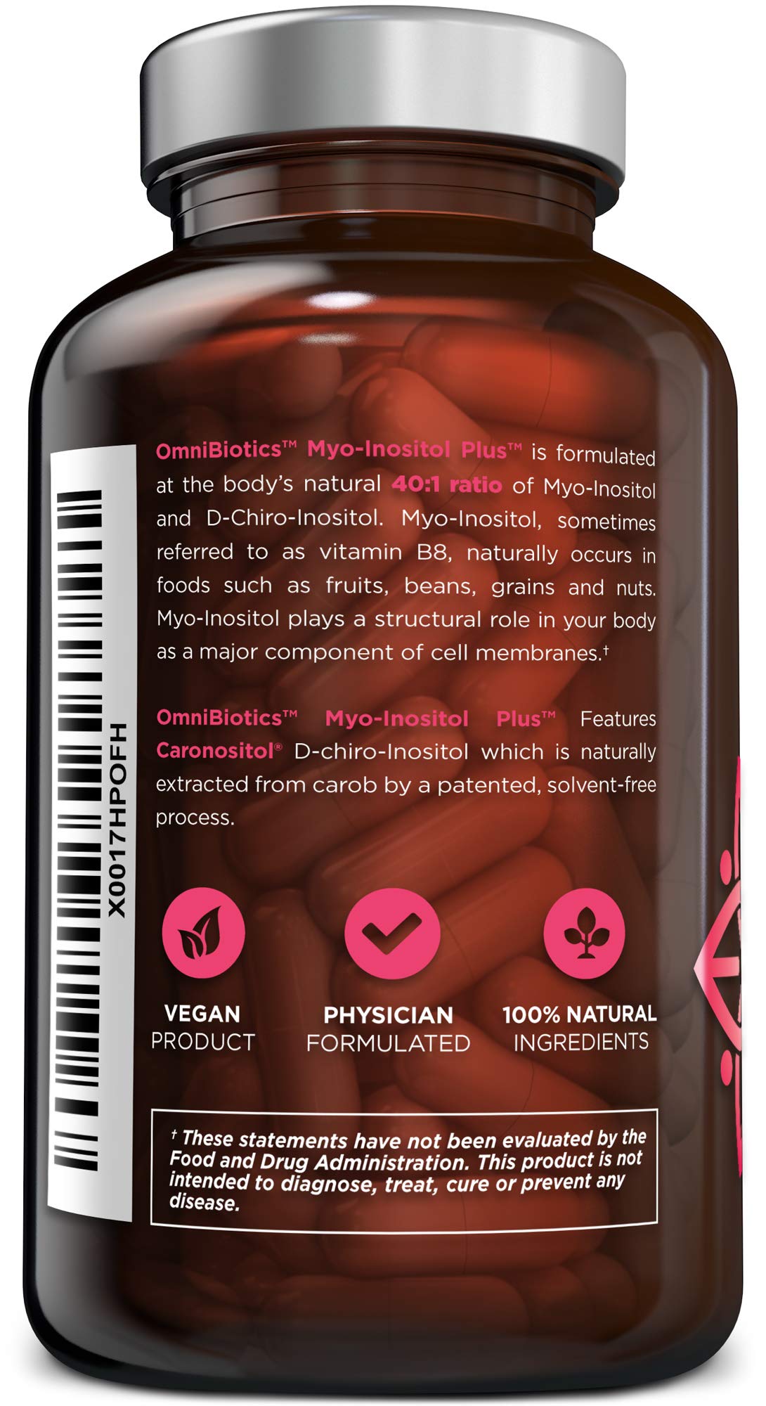 OmniBiotics Myo-Inositol & D-Chiro Inositol Supplement with 40:1 Ratio for Hormone Balance for Women - Women Supplement to Support Reproductive Health & Ovarian Function. Non-GMO - 120 Vegan Capsules OmniBiotics Au supplements