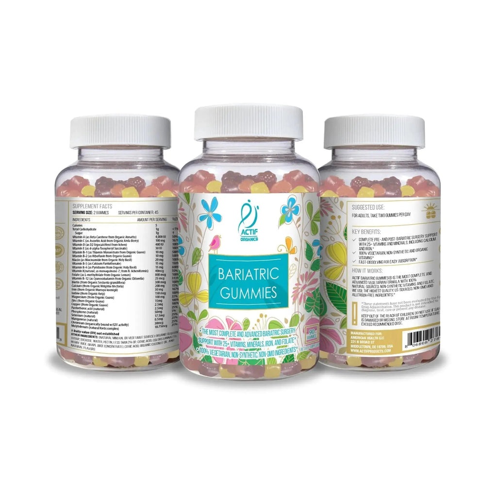 ACTIF Organic Bariatric Gummies with 25+ Organic Vitamins and Minerals for Bariatric Surgery, Advanced Formula ACTIF Au supplements