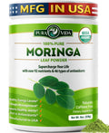 PURA VIDA MORINGA Organic Moringa Powder, Premium 100% Leaf Powder Single Origin - USDA Organic Moringa Oleifera Leaf